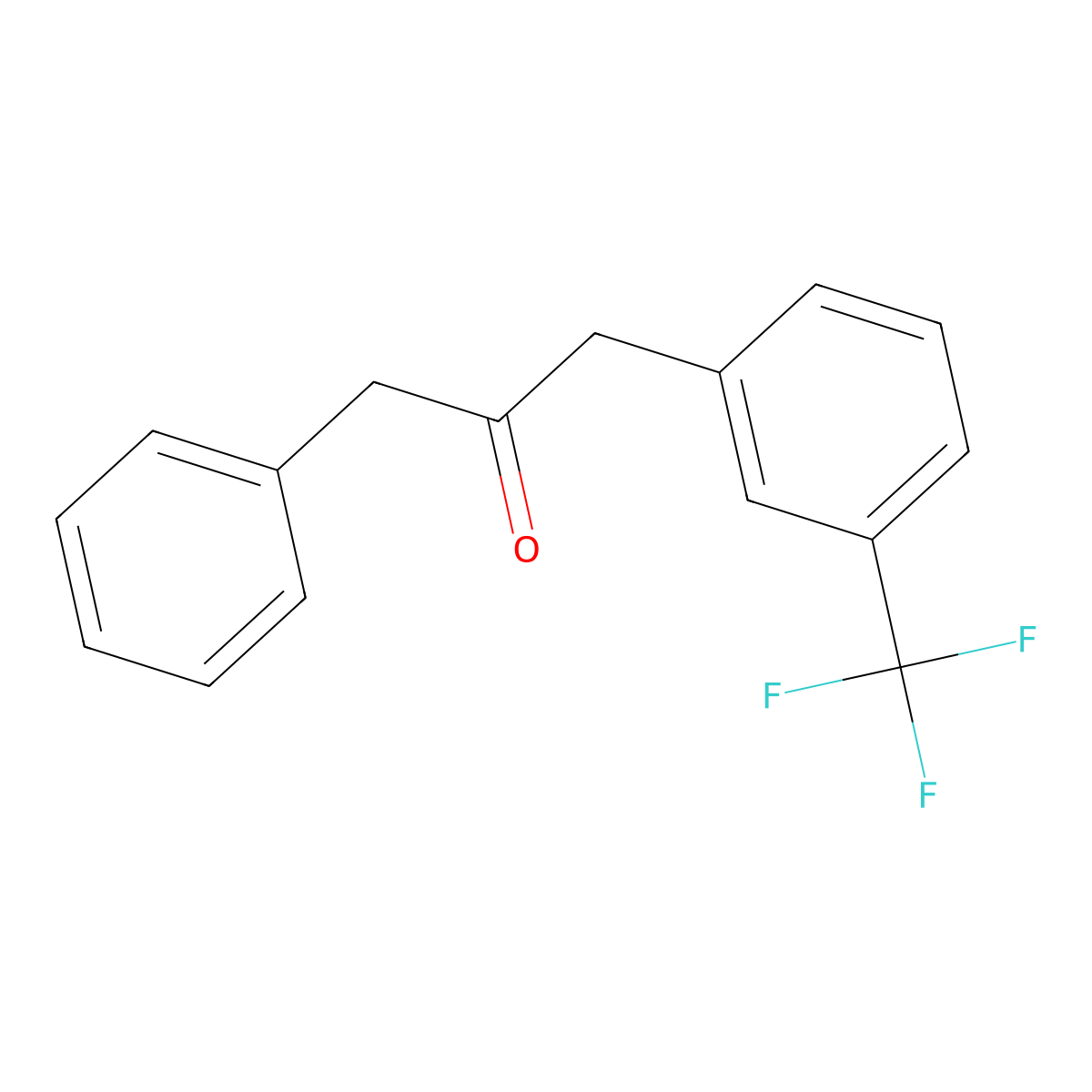 2-Propanone, 1-phenyl-3-(3-(trifluoromethyl)phenyl)- molecular structure, CAS 59756-57-9