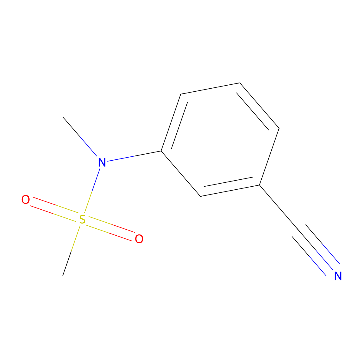 N-(3-cyanophenyl)-N-methylmethanesulfonamide molecular structure, CAS 597561-37-0