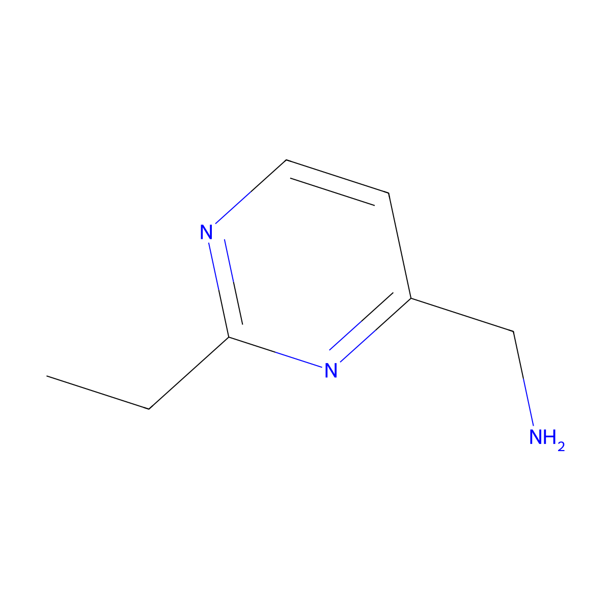 (2-Ethylpyrimidin-4-yl)methanamine molecular structure, CAS 597561-45-0