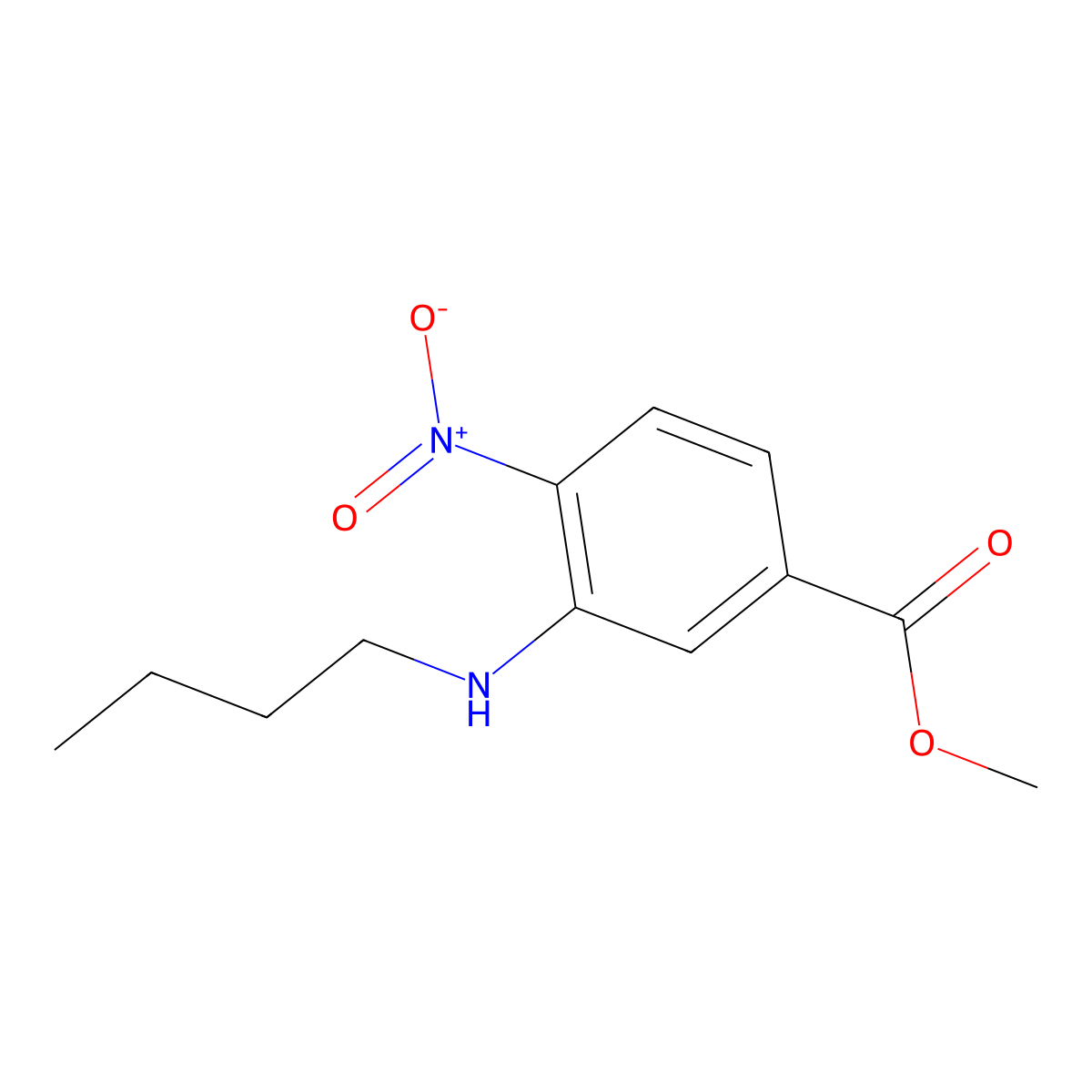 Methyl 3-(butylamino)-4-nitrobenzoate molecular structure, CAS 597562-38-4