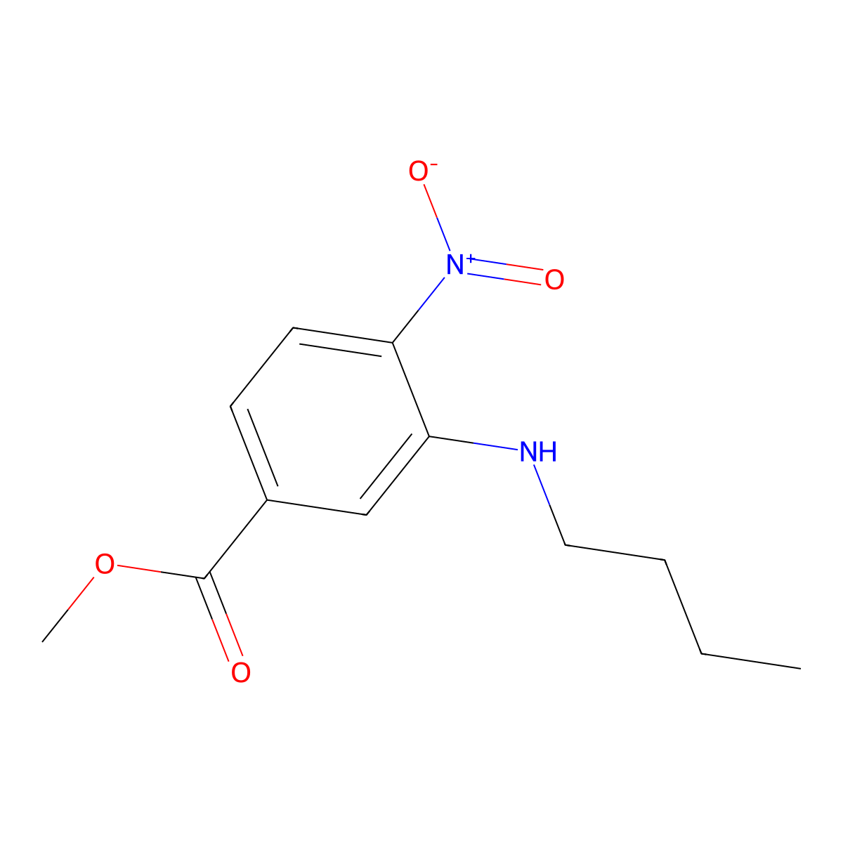 Methyl 3-(butylamino)-4-nitrobenzoate molecular structure, CAS 597562-38-4