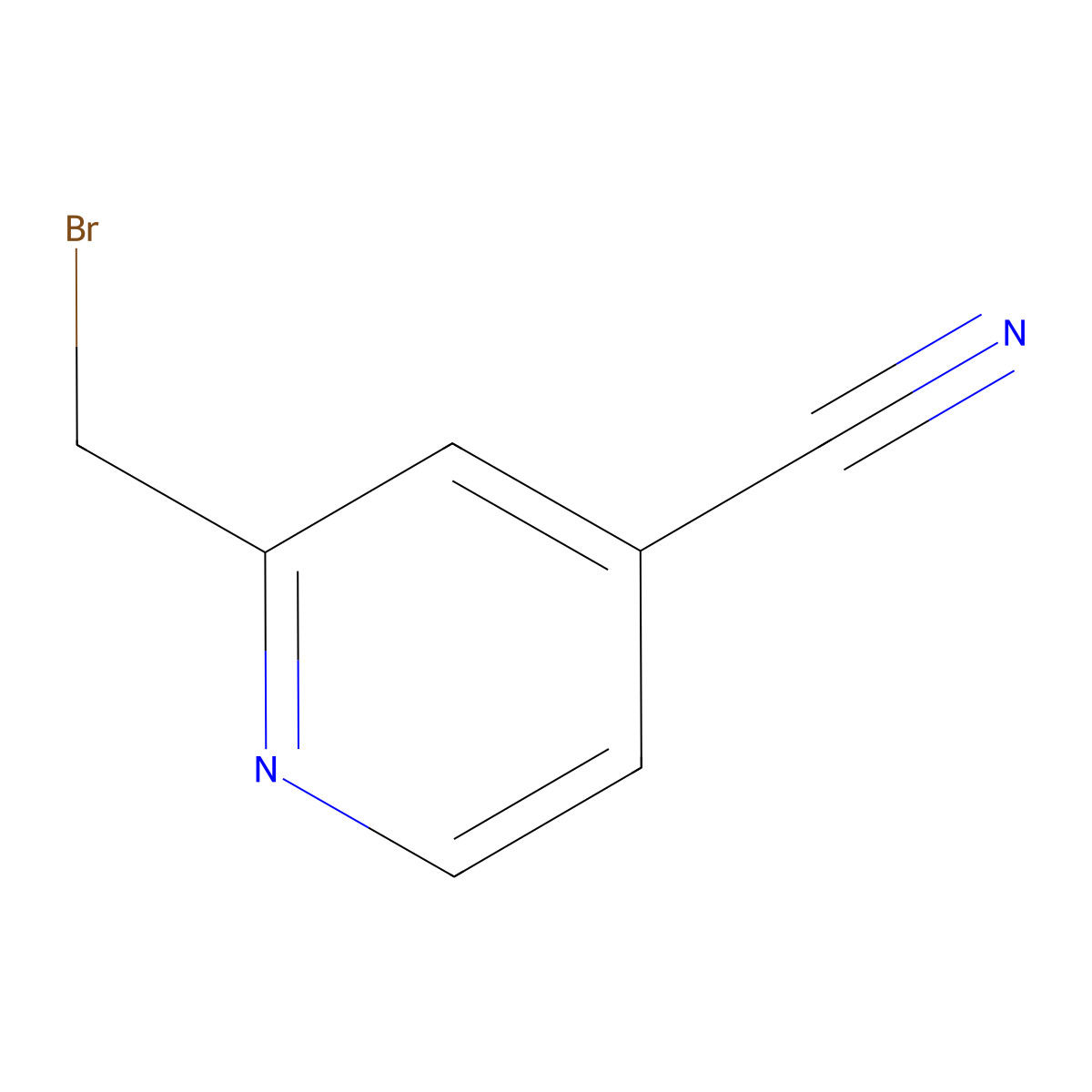2-(Bromomethyl)pyridine-4-carbonitrile molecular structure, CAS 597563-02-5