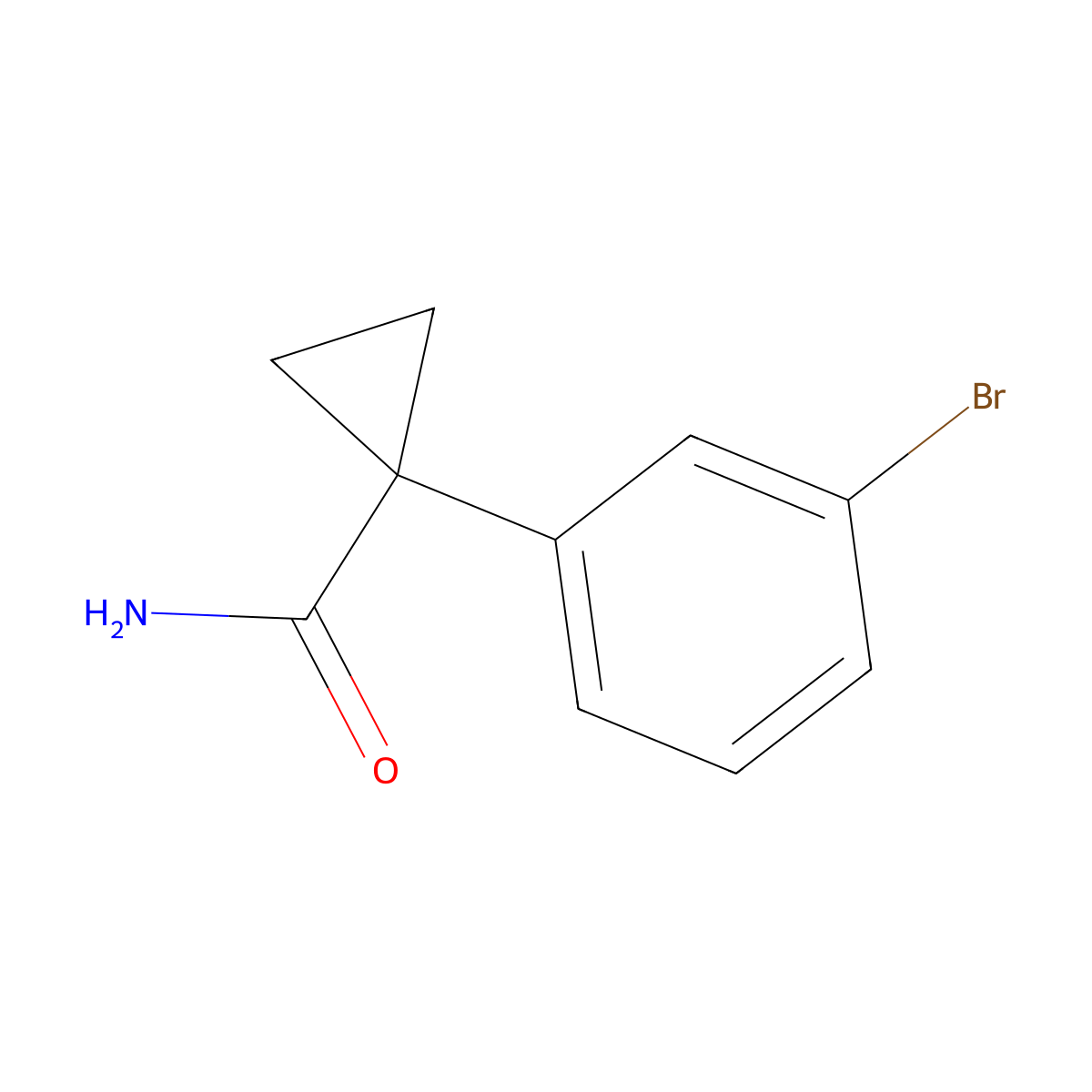 1-(3-Bromophenyl)cyclopropane-1-carboxamide molecular structure, CAS 597563-13-8