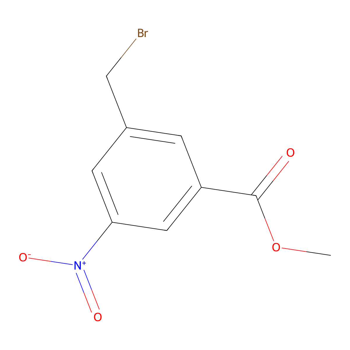 Benzoic acid, 3-(bromomethyl)-5-nitro-, methyl ester molecular structure, CAS 597563-44-5