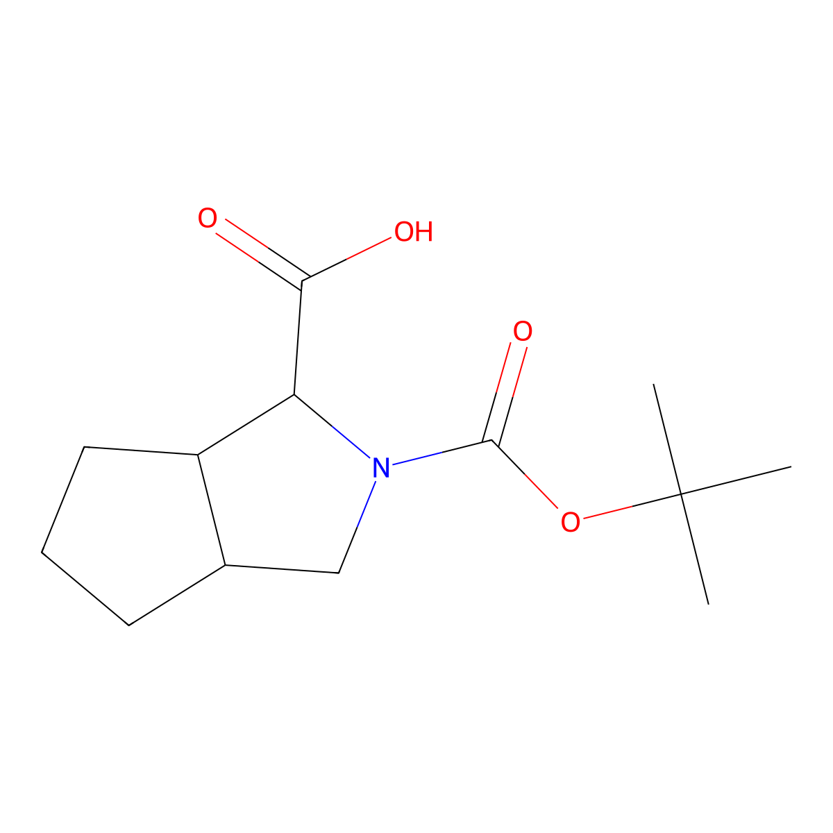 (1S,3aR,6aS)-2-(tert-Butoxycarbonyl)octahydrocyclopenta[c]pyrrole-1-carboxylic acid molecular structure, CAS 597569-42-1