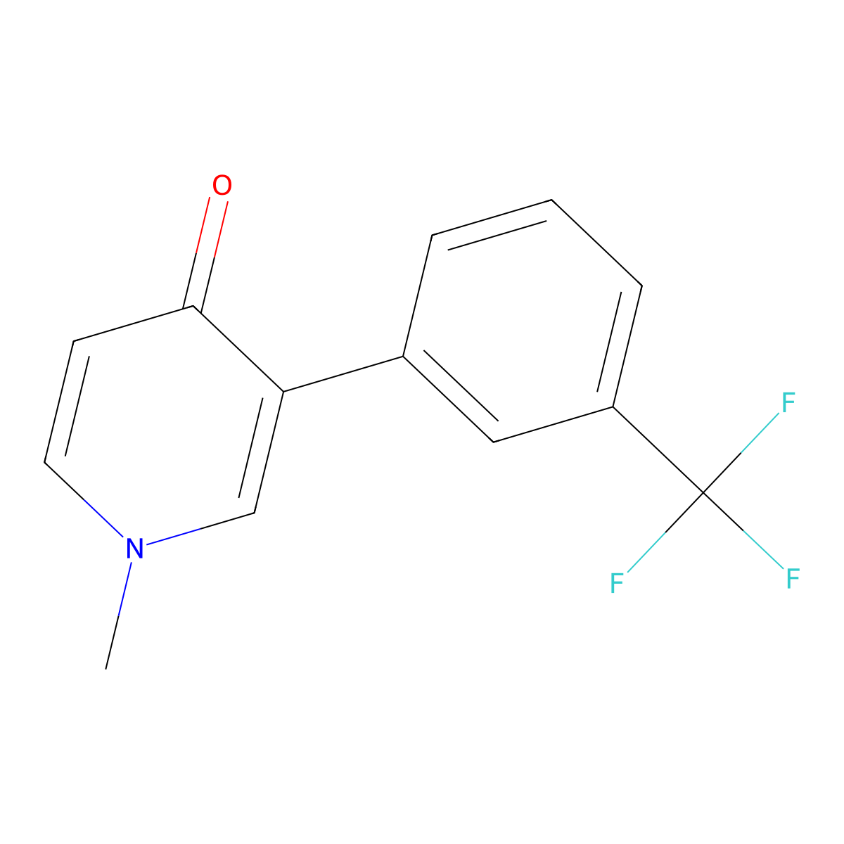 1-Methyl-3-[3-(trifluoromethyl)phenyl]pyridin-4(1H)-one molecular structure, CAS 59757-31-2