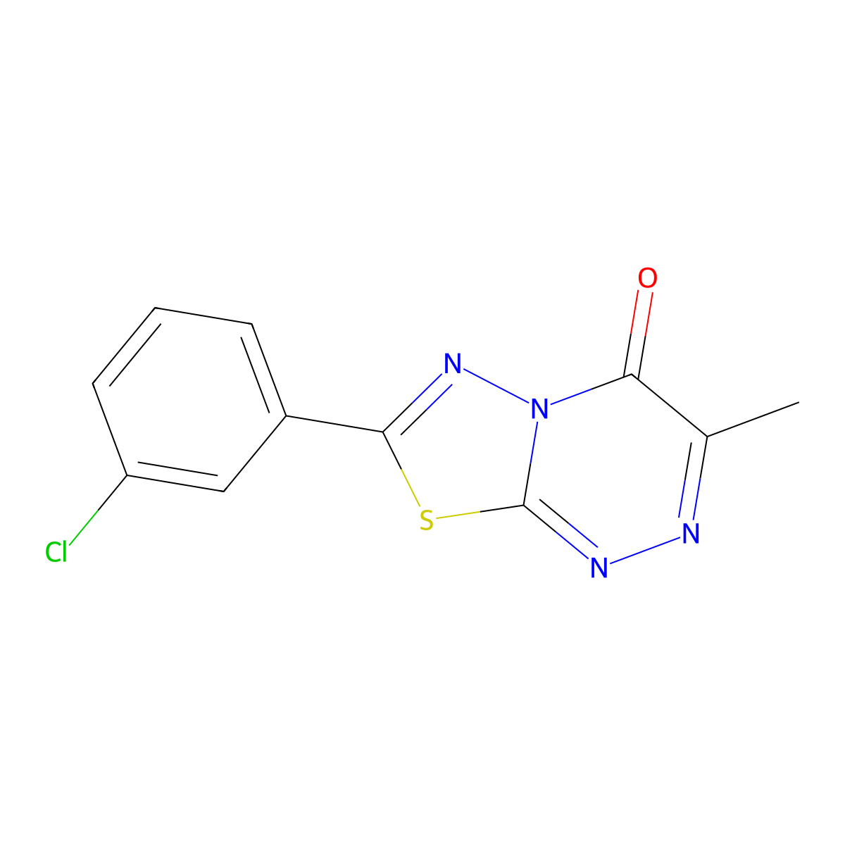 7-(3-chlorophenyl)-3-methyl-4H-[1,3,4]thiadiazolo[2,3-c][1,2,4]triazin-4-one molecular structure, CAS 59758-58-6