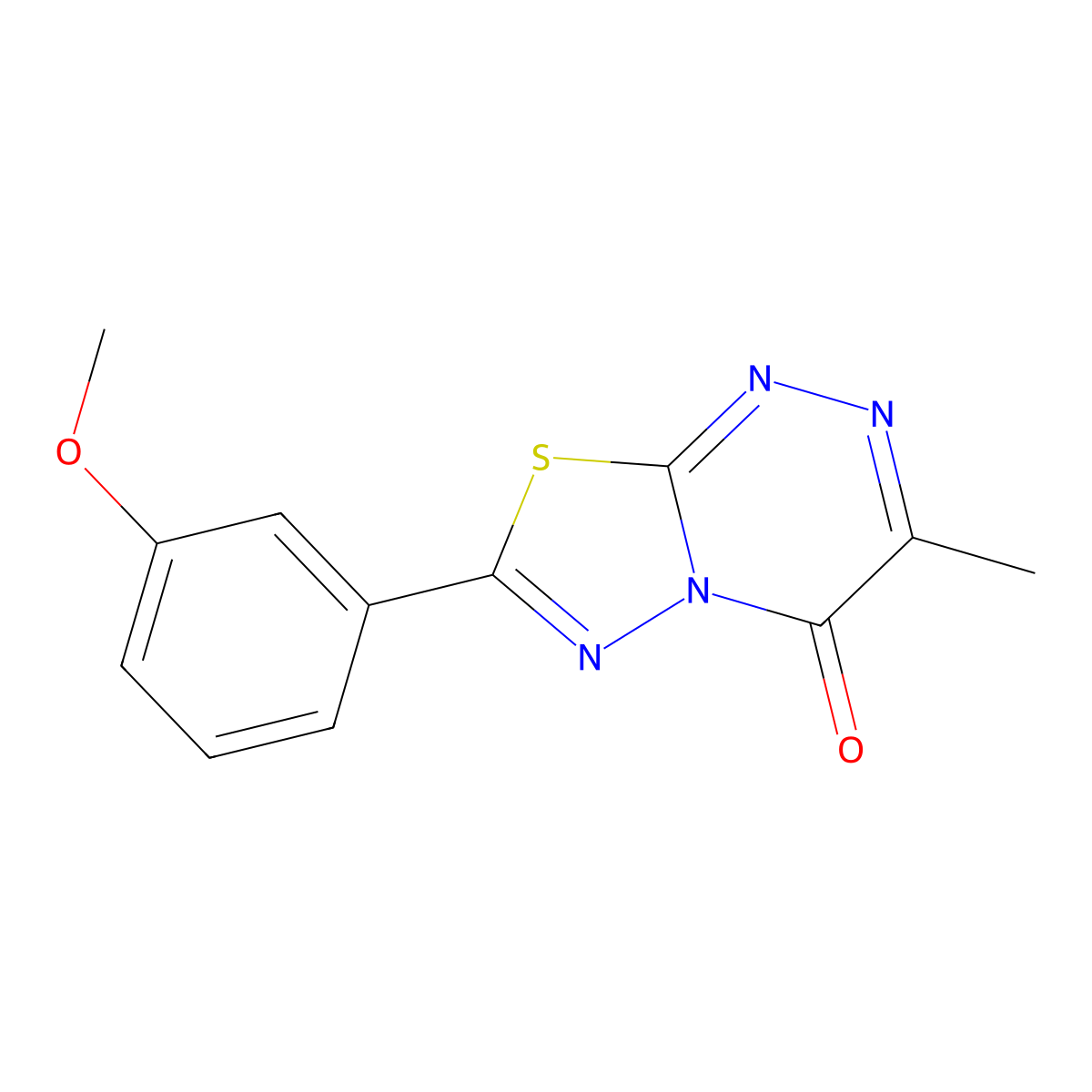 7-(3-methoxyphenyl)-3-methyl-4H-[1,3,4]thiadiazolo[2,3-c][1,2,4]triazin-4-one molecular structure, CAS 59758-59-7