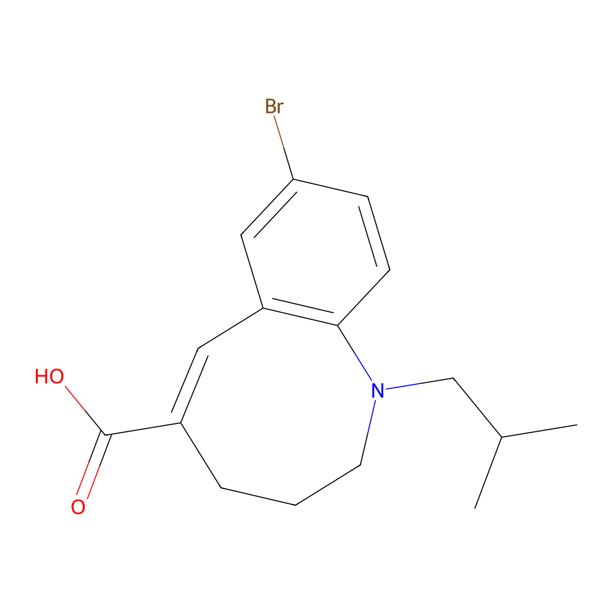 8-Bromo-1,2,3,4-tetrahydro-1-(2-methylpropyl)-1-benzazocine-5-carboxylic acid molecular structure, CAS 597583-12-5