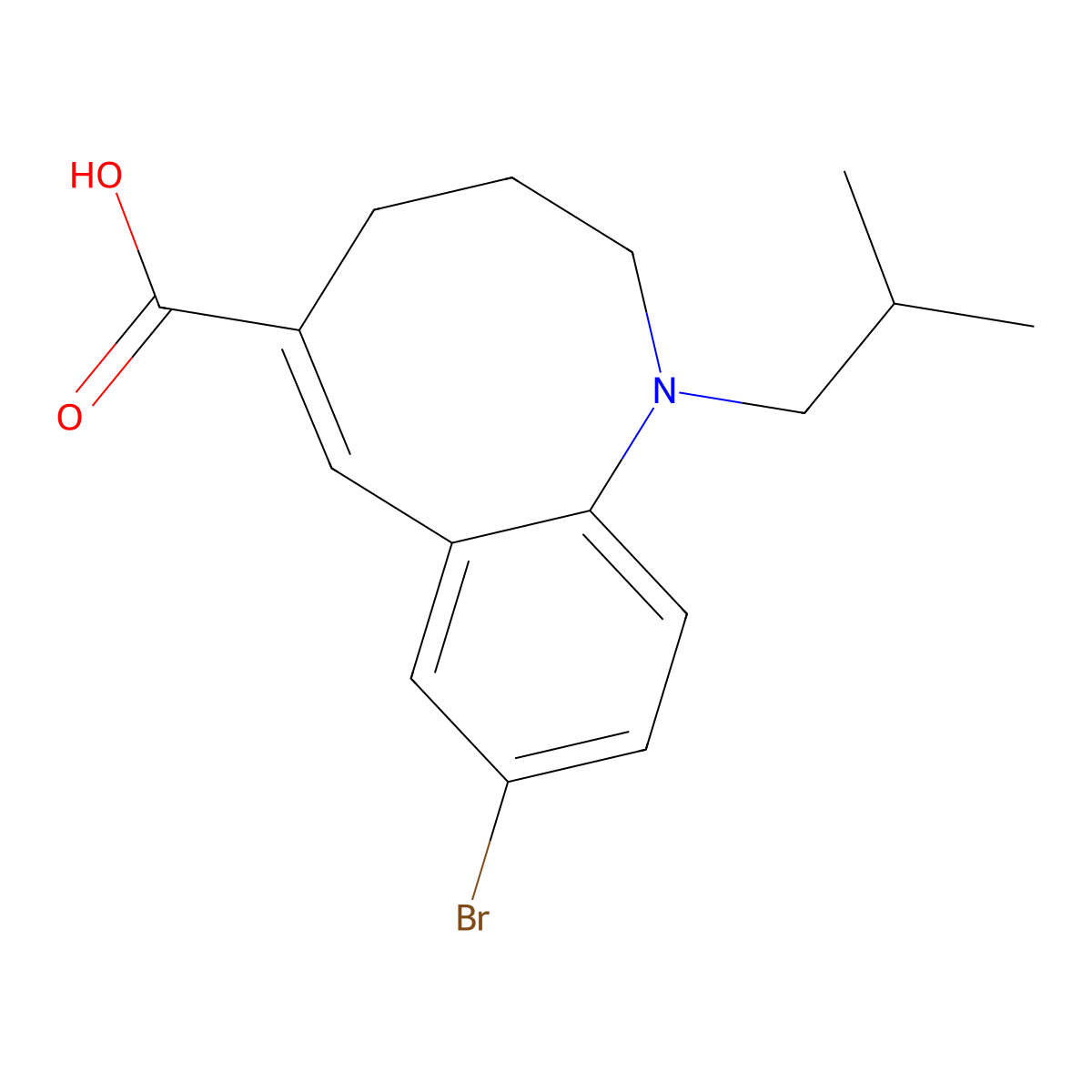 8-Bromo-1,2,3,4-tetrahydro-1-(2-methylpropyl)-1-benzazocine-5-carboxylic acid molecular structure, CAS 597583-12-5