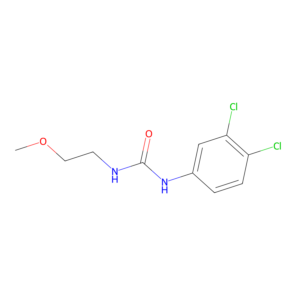 1-(3,4-Dichlorophenyl)-3-(2-methoxyethyl)urea molecular structure, CAS 59759-05-6