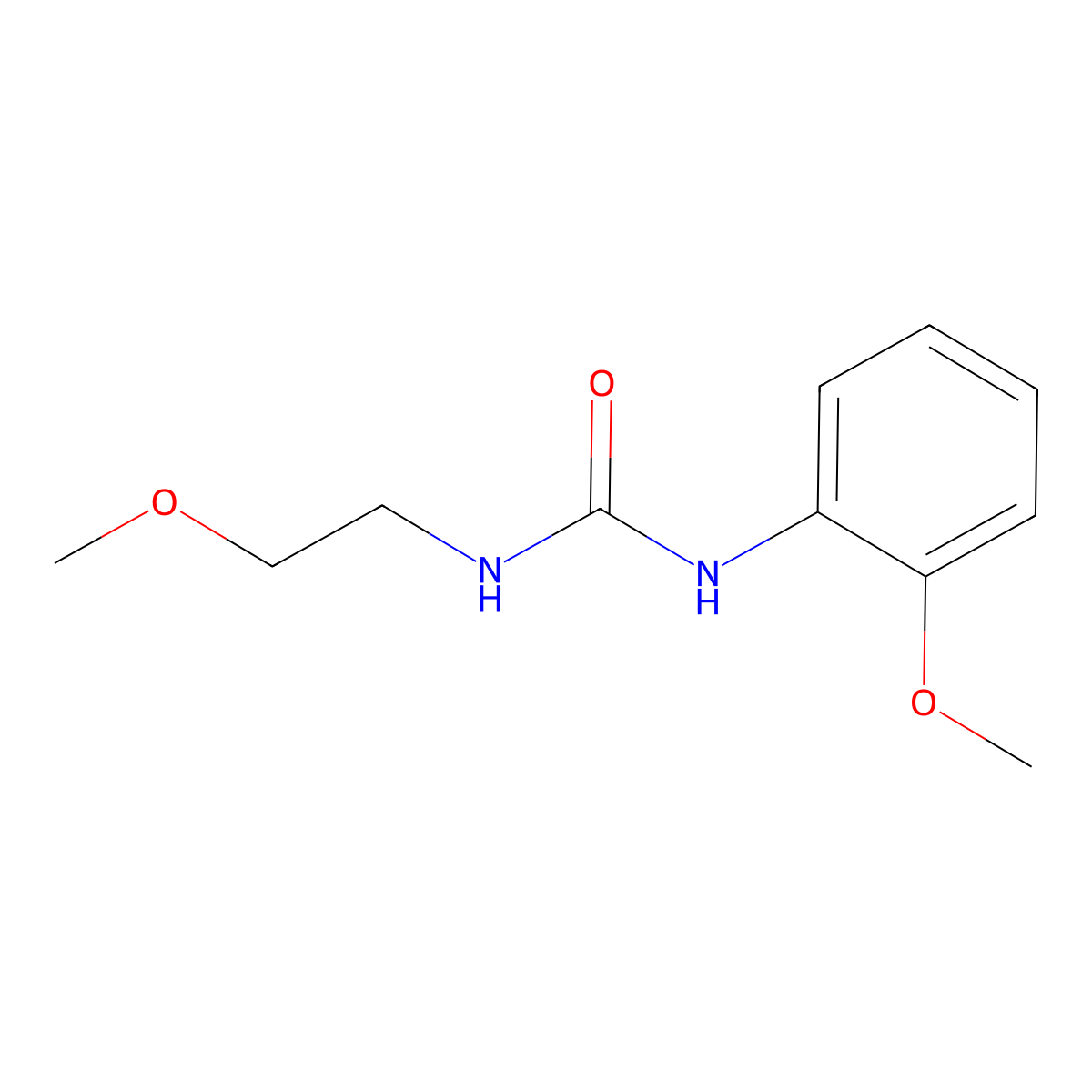 1-(2-Methoxyethyl)-3-(2-methoxyphenyl)urea molecular structure, CAS 59759-19-2