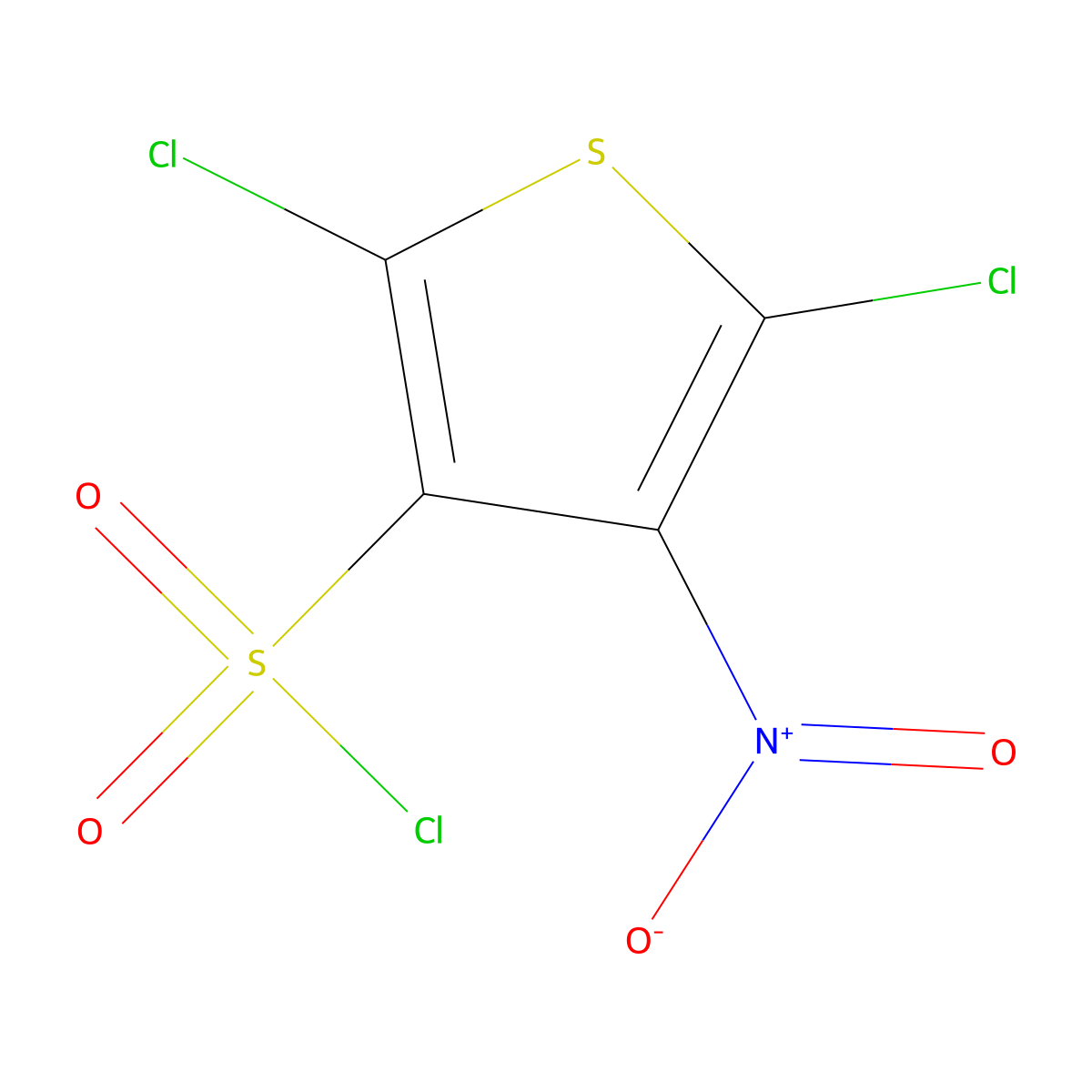 2,5-Dichloro-4-nitrothiophene-3-sulfonyl chloride molecular structure, CAS 59768-12-6