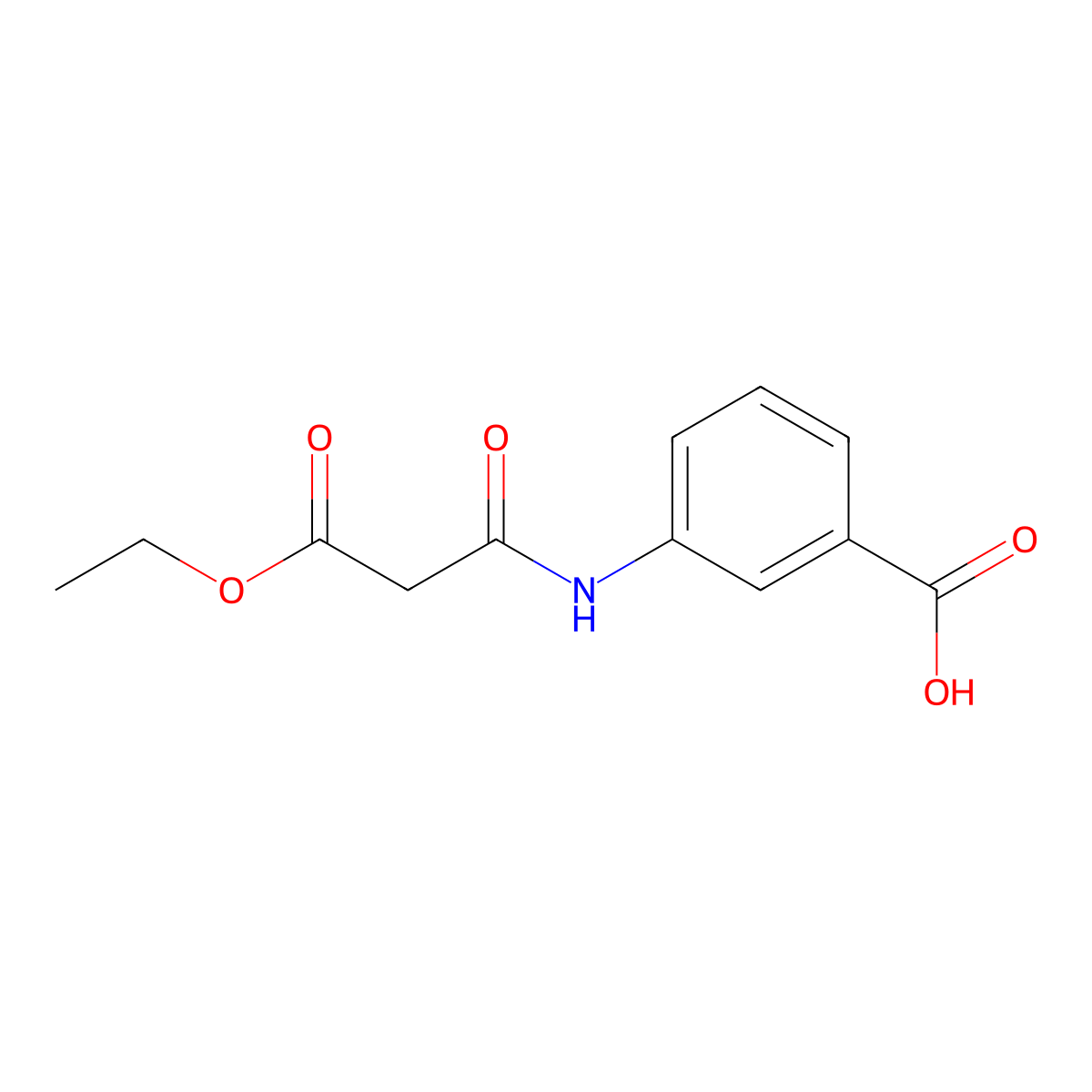 3-(3-Ethoxy-3-oxopropanamido)benzoic acid molecular structure, CAS 59770-22-8