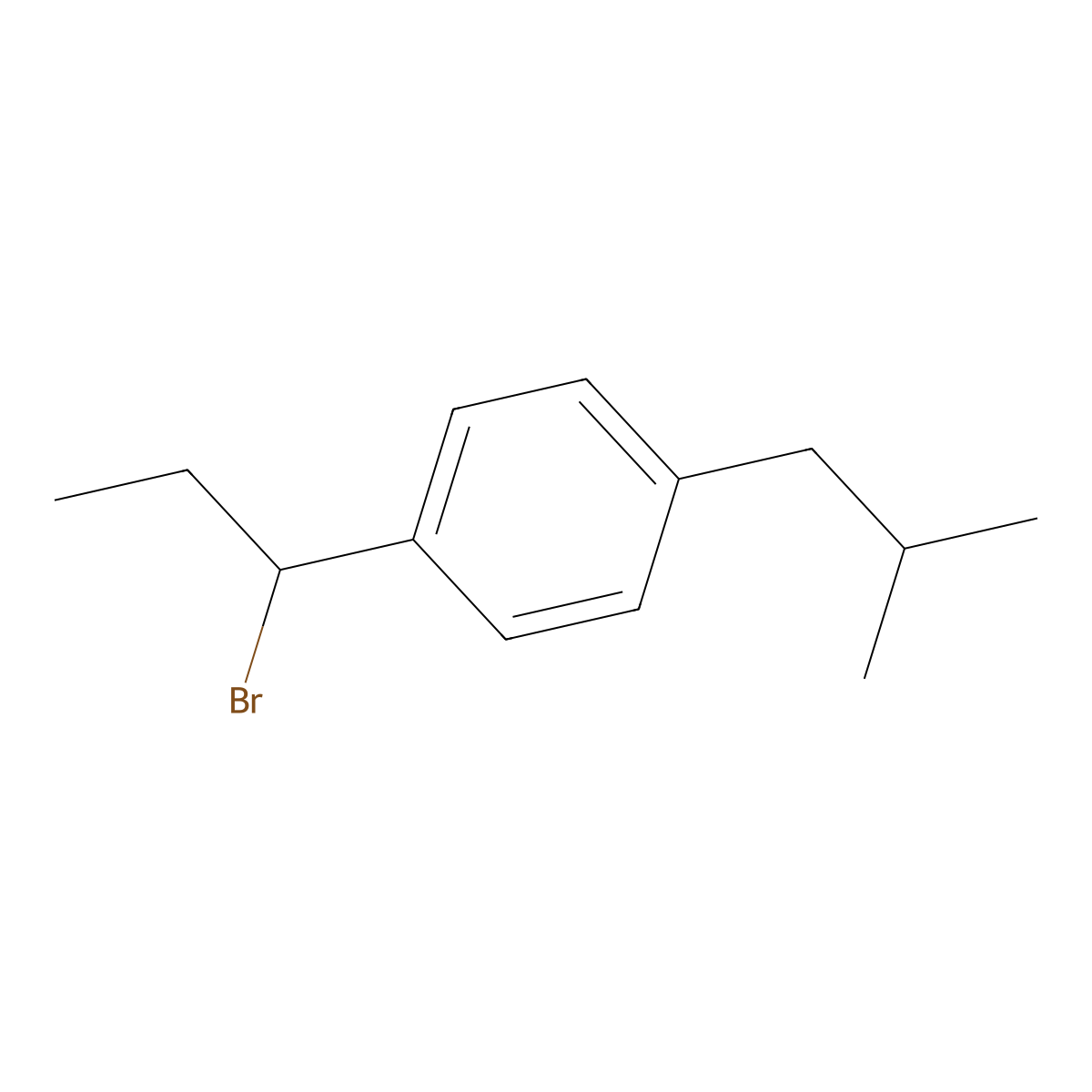 Benzene, 1-(1-bromopropyl)-4-(2-methylpropyl)- molecular structure, CAS 59771-03-8