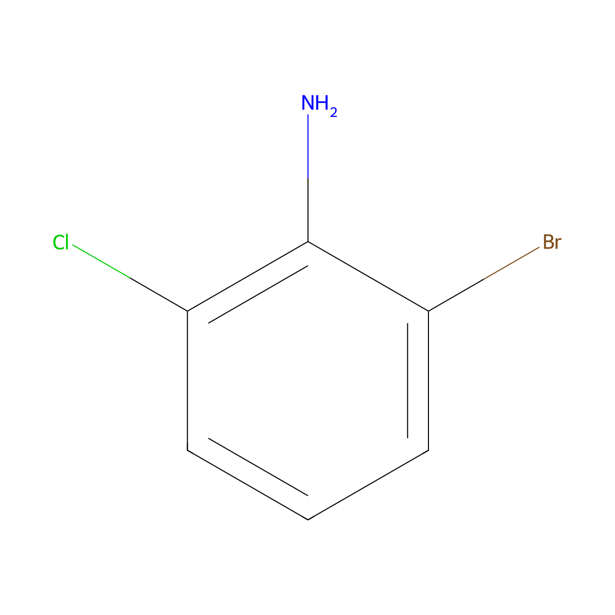 2-Bromo-6-chlorobenzenamine molecular structure, CAS 59772-49-5
