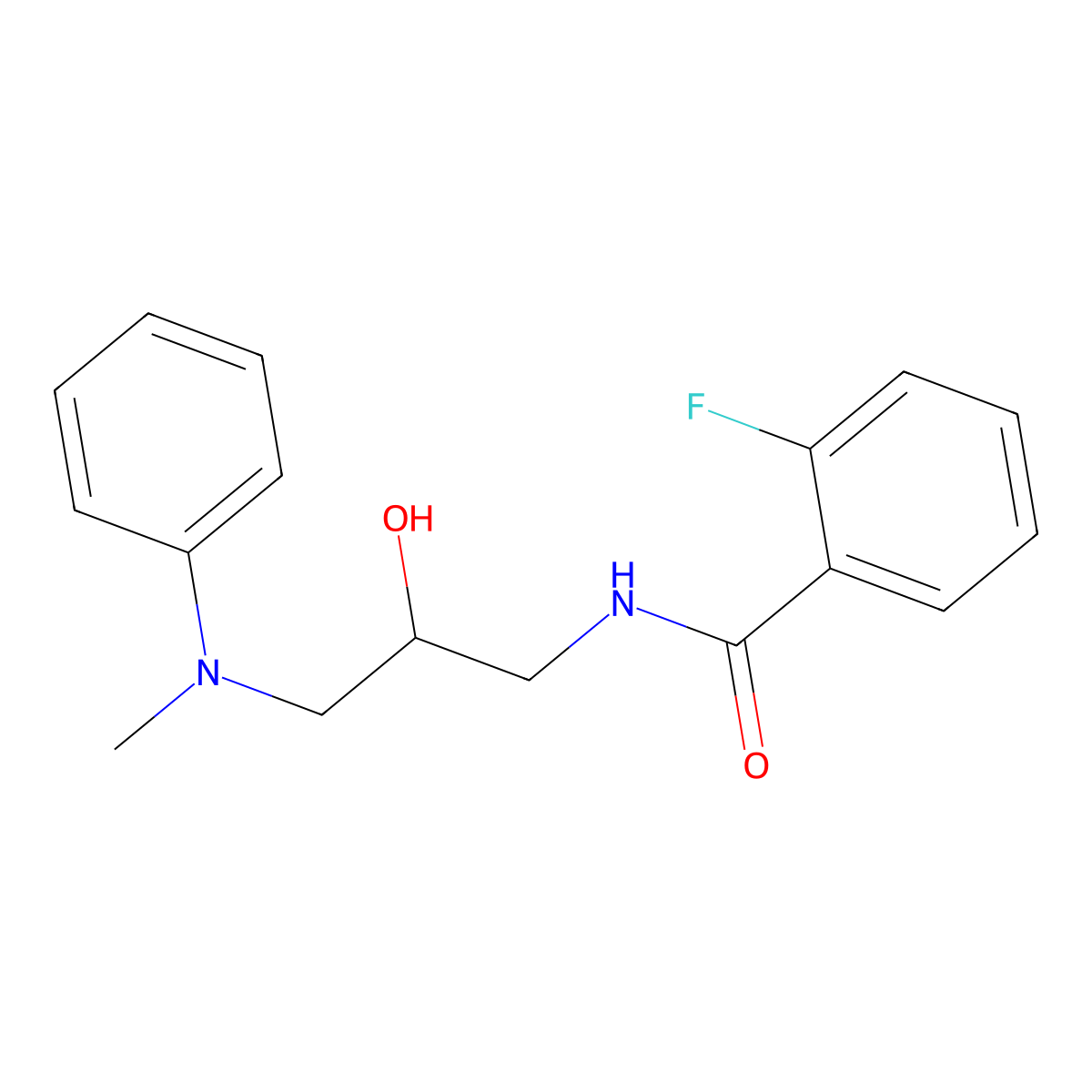 2-fluoro-N-(2-hydroxy-3-(methylphenylamino)propyl)benzamide molecular structure, CAS 59772-70-2