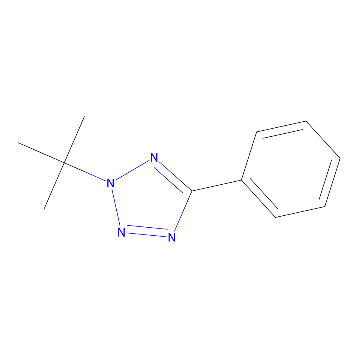 2-tert-butyl-5-phenyl-2H-tetrazole molecular structure, CAS 59772-96-2
