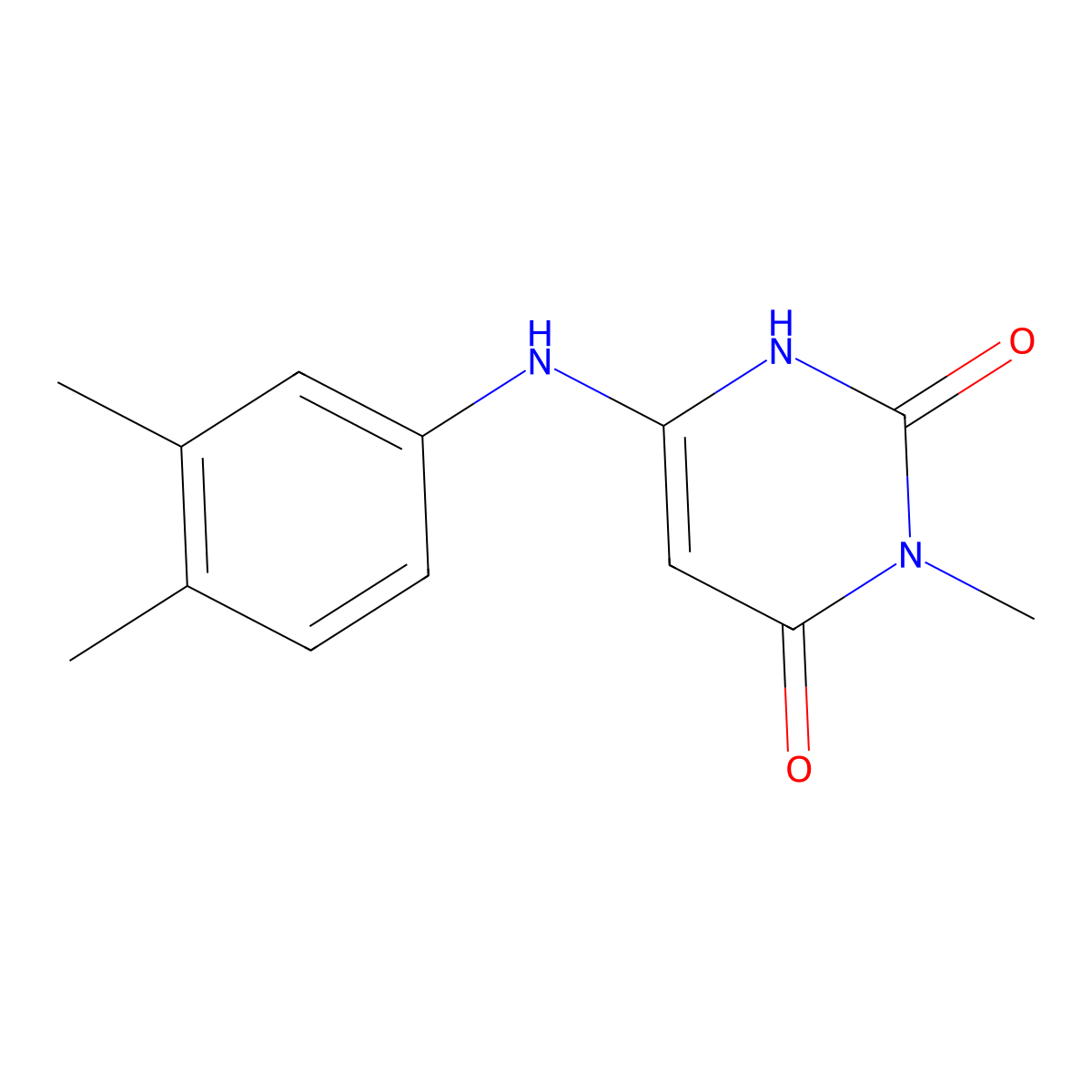 6-((3,4-Dimethylphenyl)amino)-3-methylpyrimidine-2,4(1H,3H)-dione molecular structure, CAS 59776-24-8