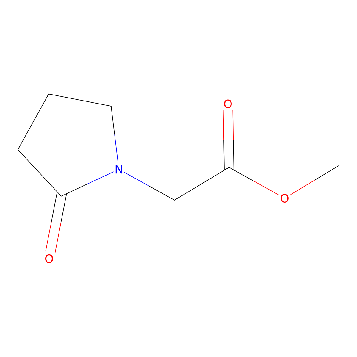 Methyl 2-oxo-1-pyrrolidineacetate molecular structure, CAS 59776-88-4