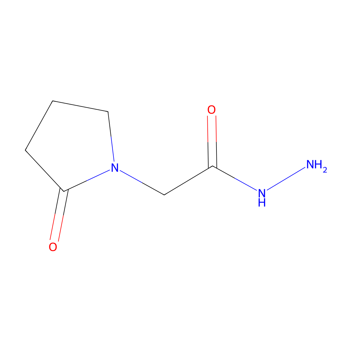 Piracetam hydrazide molecular structure, CAS 59776-89-5