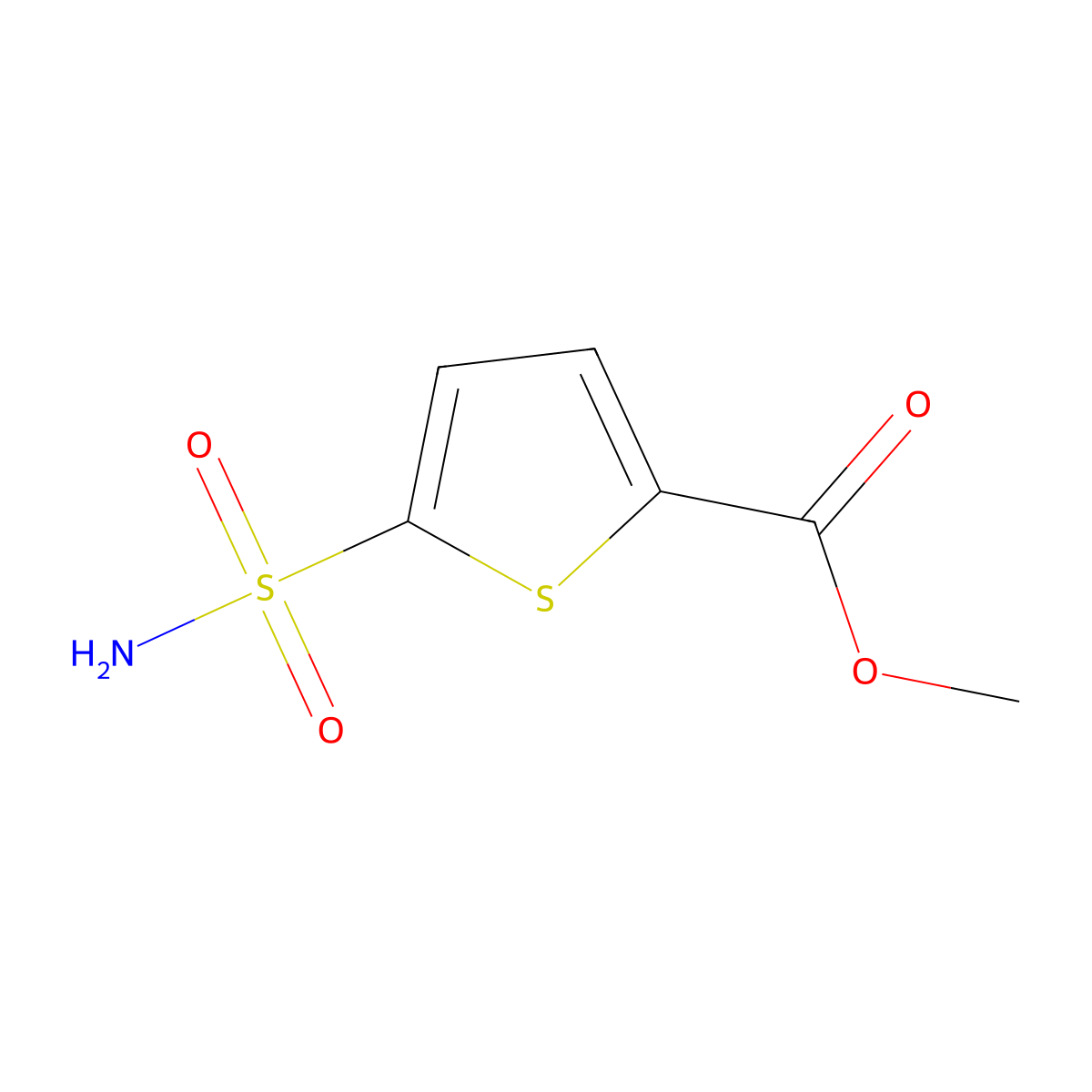 Methyl 5-sulfamoylthiophene-2-carboxylate molecular structure, CAS 59777-76-3