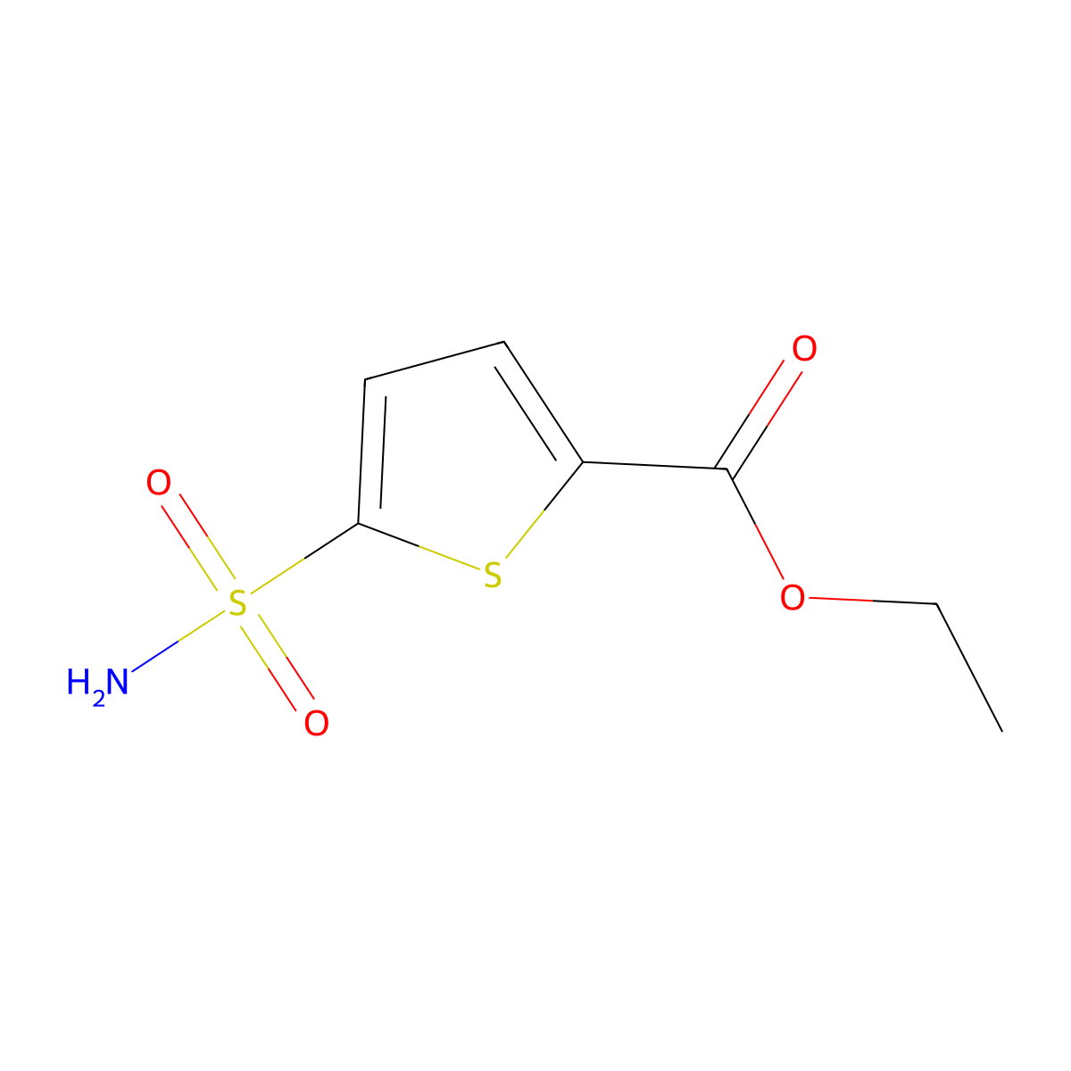 Ethyl 5-sulfamoylthiophene-2-carboxylate molecular structure, CAS 59777-77-4