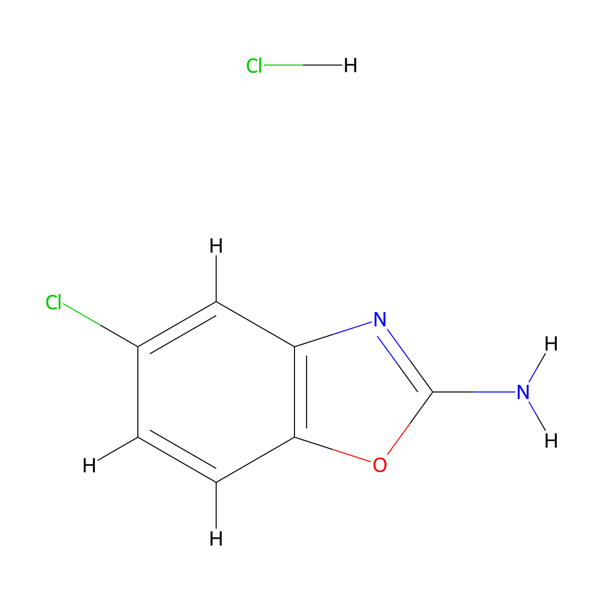 5-Chlorobenzo[d]oxazol-2-amine hydrochloride molecular structure, CAS 5978-37-0