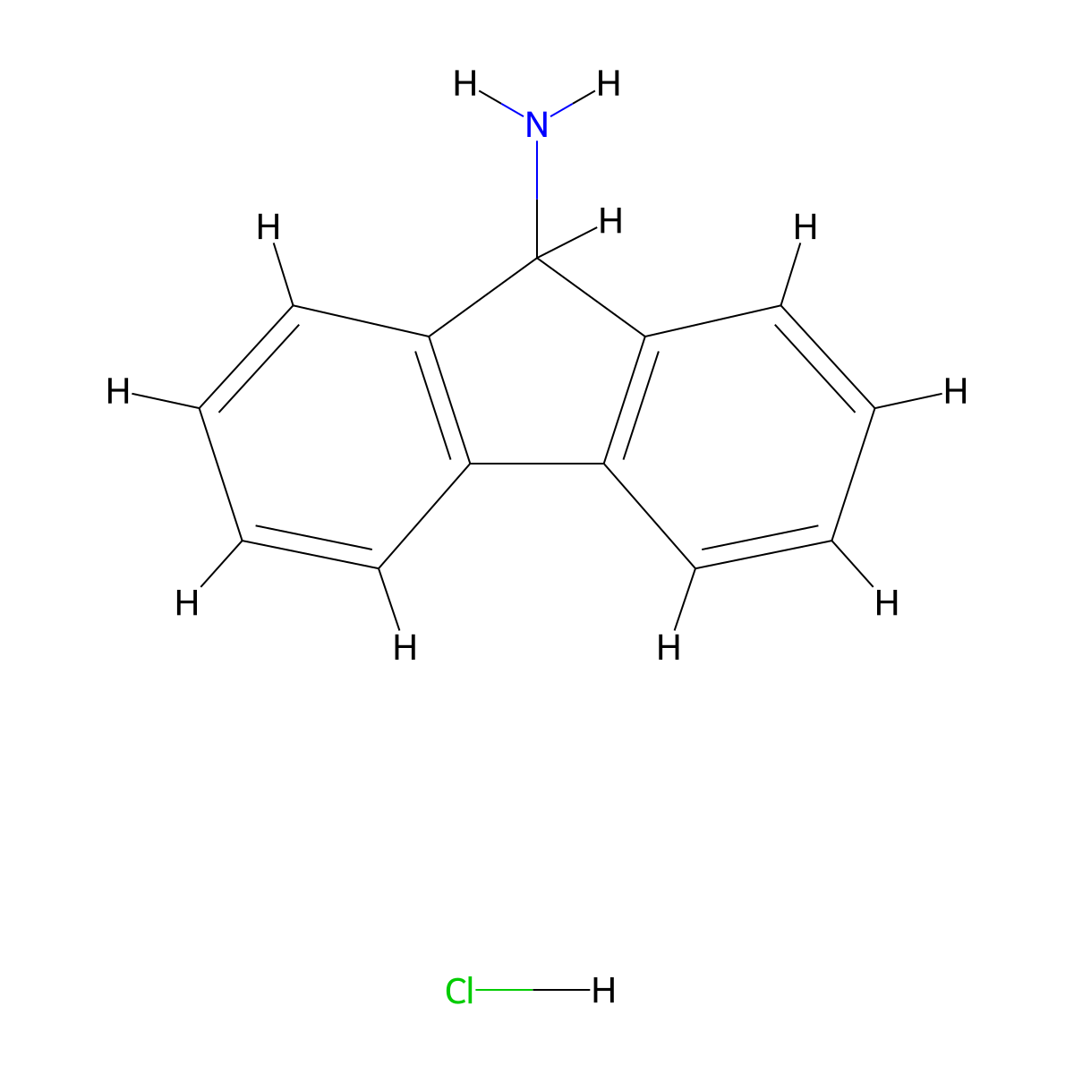 9H-fluoren-9-amine hydrochloride molecular structure, CAS 5978-75-6