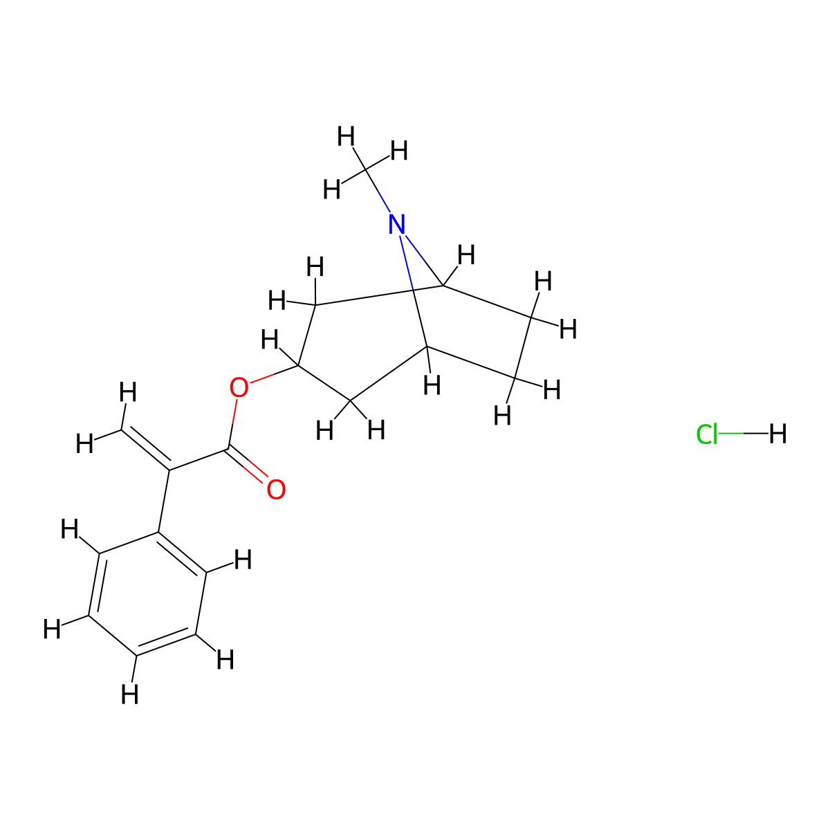 Apoatropine hydrochloride molecular structure, CAS 5978-81-4