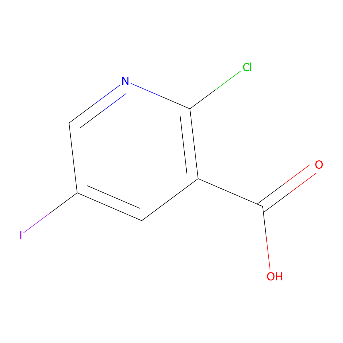 2-Chloro-5-iodonicotinic acid molecular structure, CAS 59782-86-4