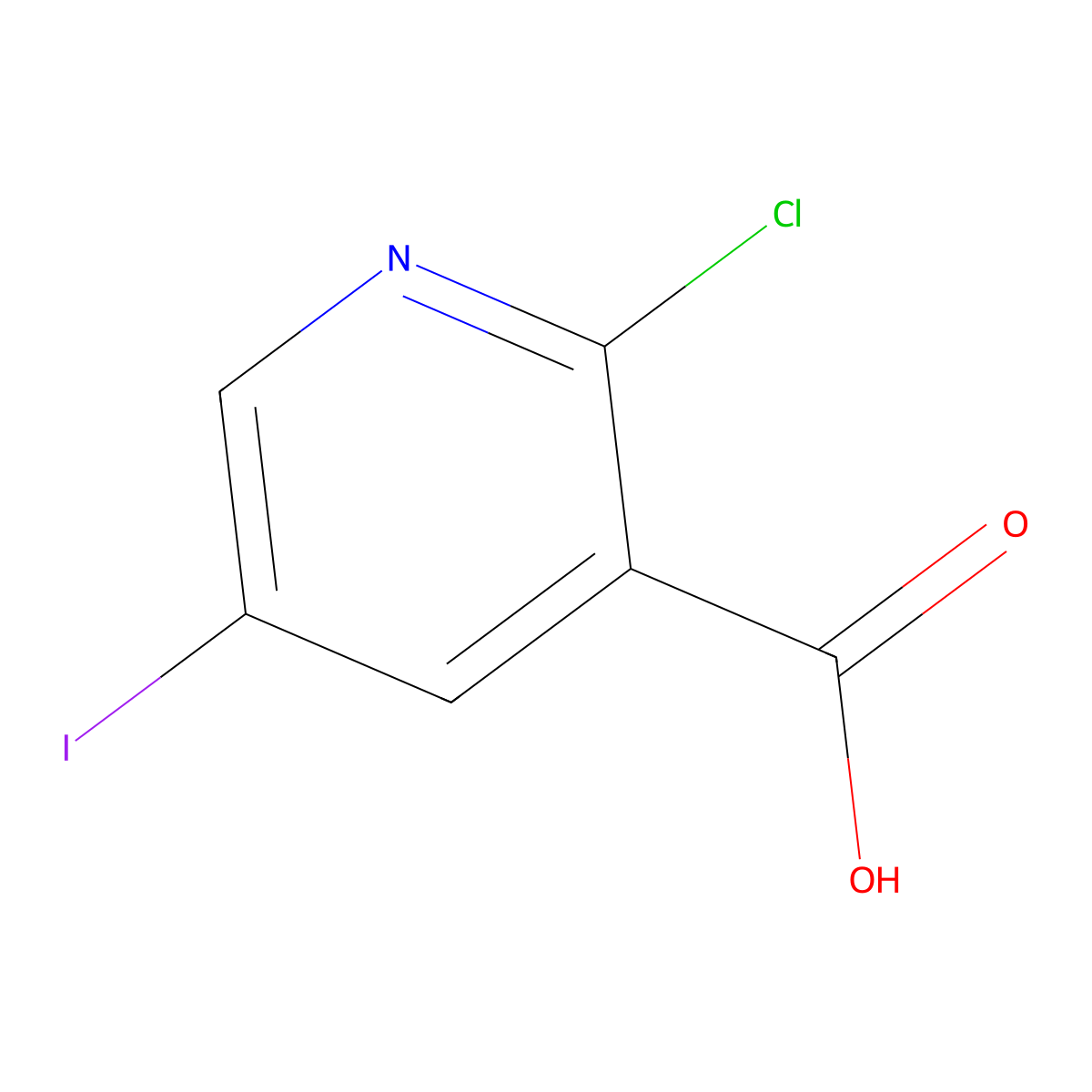 2-Chloro-5-iodonicotinic acid molecular structure, CAS 59782-86-4
