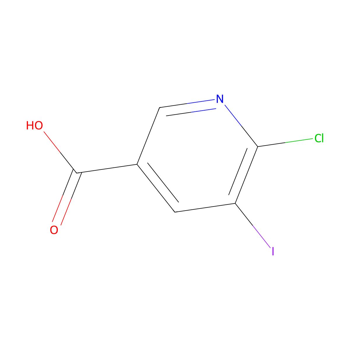 6-Chloro-5-iodonicotinic acid molecular structure, CAS 59782-87-5