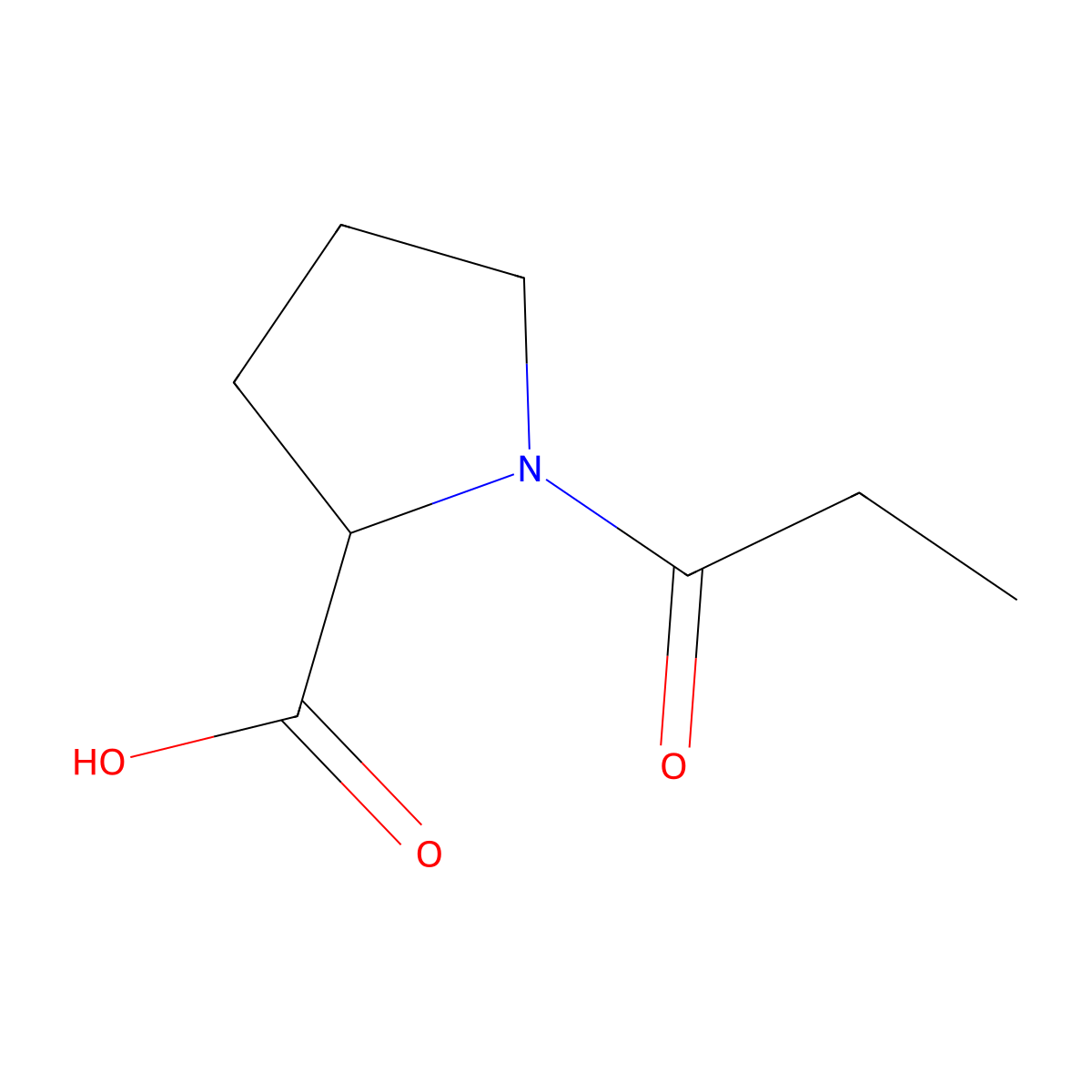 (2S)-1-propanoylpyrrolidine-2-carboxylic acid molecular structure, CAS 59785-66-9