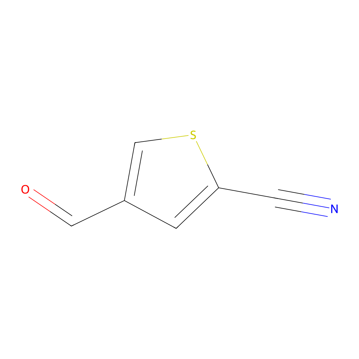4-Formylthiophene-2-carbonitrile molecular structure, CAS 59786-36-6