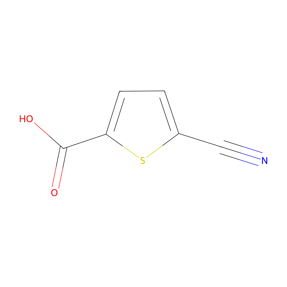 5-Cyanothiophene-2-carboxylic acid molecular structure, CAS 59786-39-9