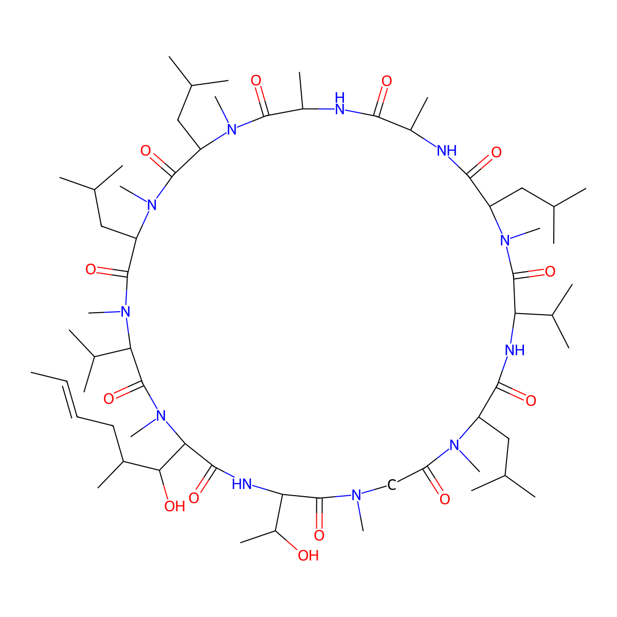 Cyclosporin C molecular structure, CAS 59787-61-0