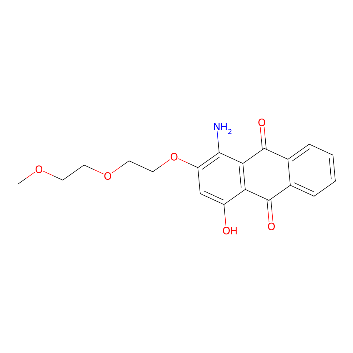 9,10-Anthracenedione, 1-amino-4-hydroxy-2-[2-(2-methoxyethoxy)ethoxy]- molecular structure, CAS 59787-78-9