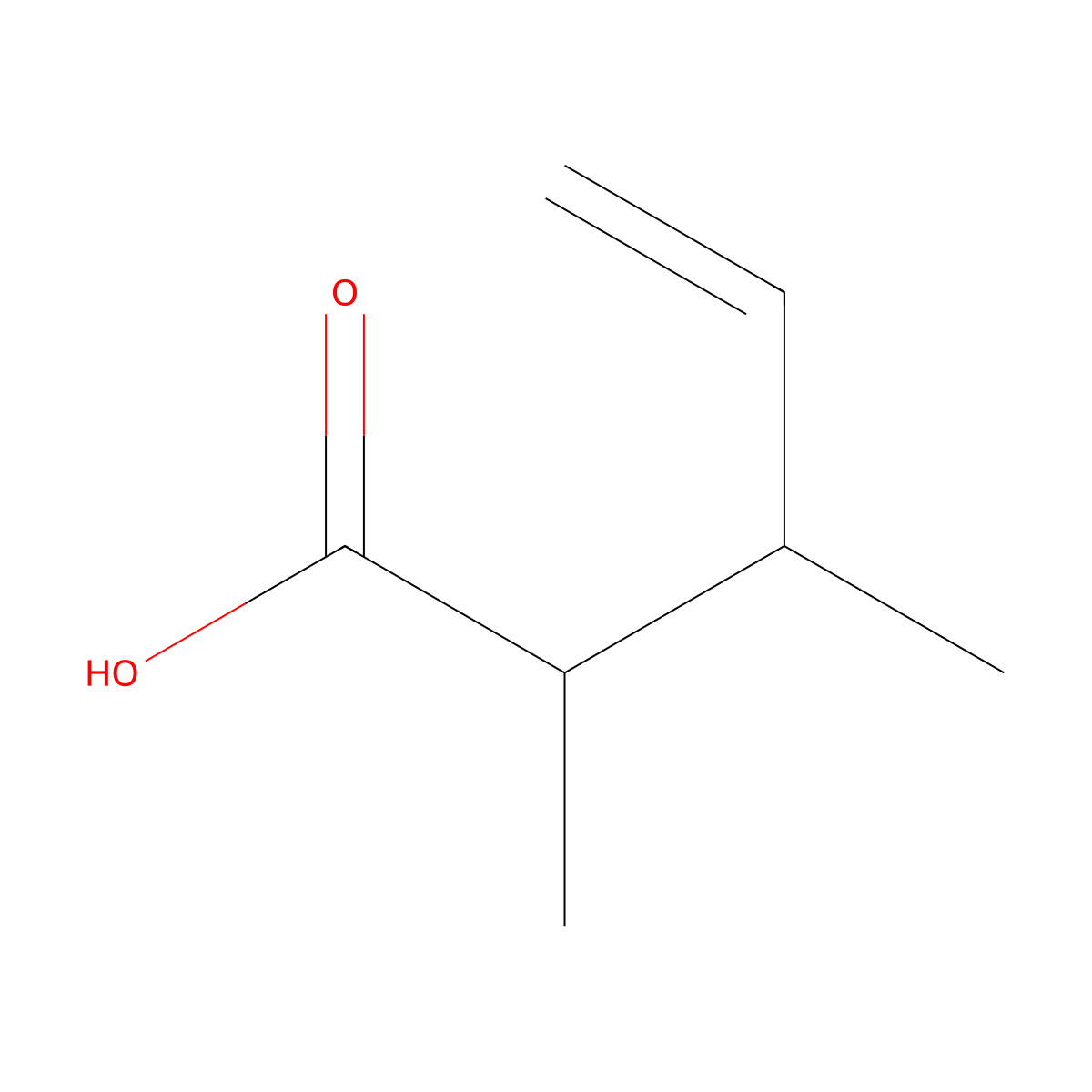 2,3-Dimethylpent-4-enoic acid molecular structure, CAS 59793-05-4