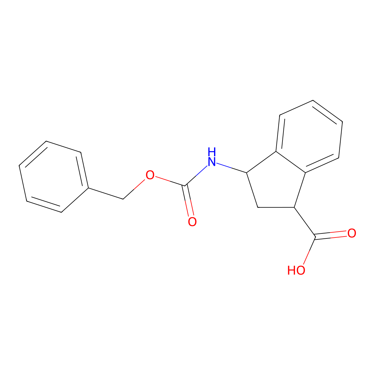 3-{[(benzyloxy)carbonyl]amino}-2,3-dihydro-1H-indene-1-carboxylic acid molecular structure, CAS 59793-61-2