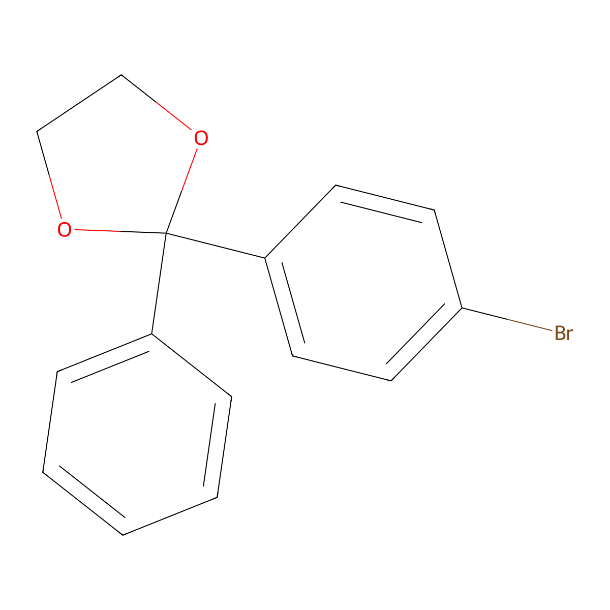 2-(4-Bromophenyl)-2-phenyl-1,3-dioxolane molecular structure, CAS 59793-76-9