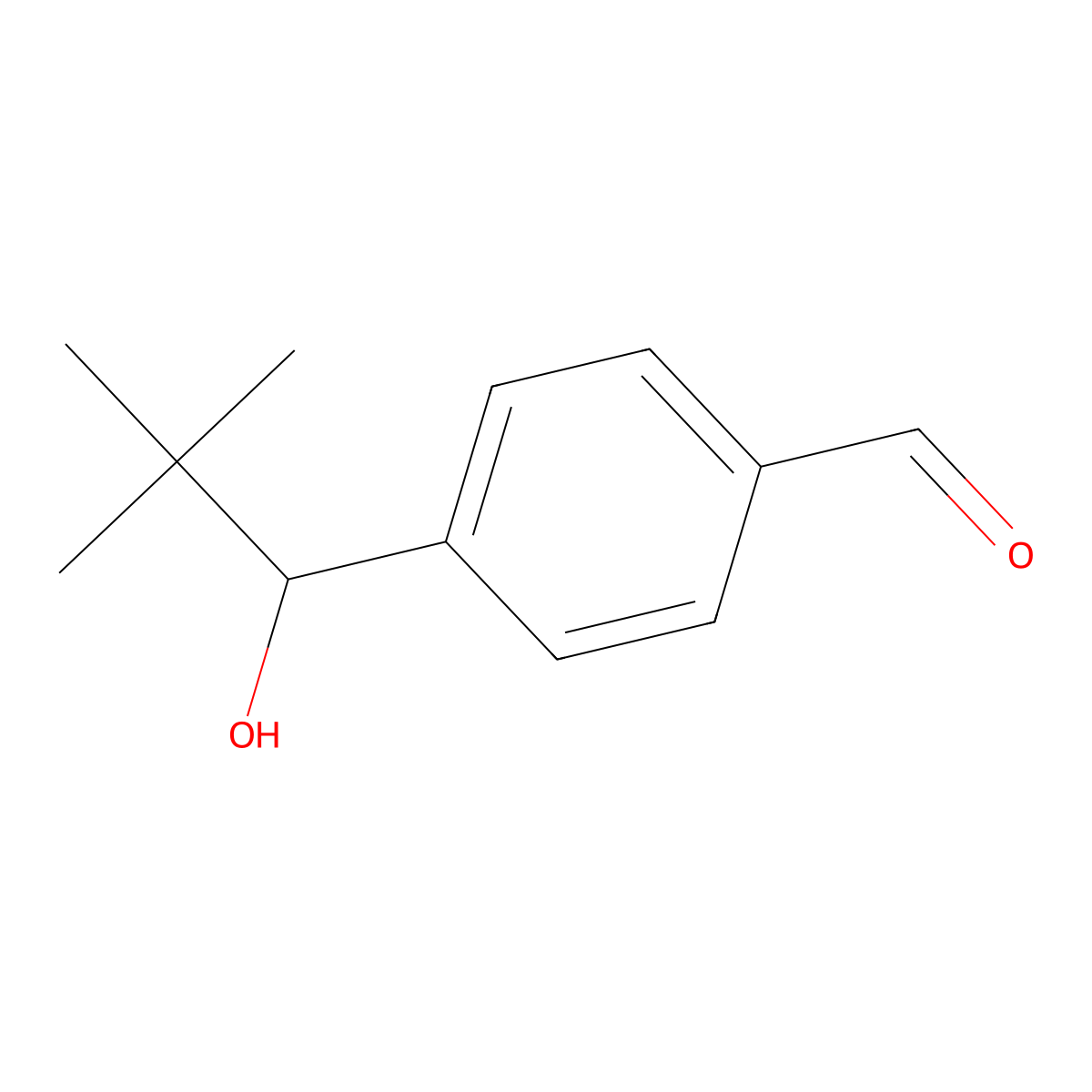 Benzaldehyde, 4-(1-hydroxy-2,2-dimethylpropyl)- molecular structure, CAS 59793-79-2