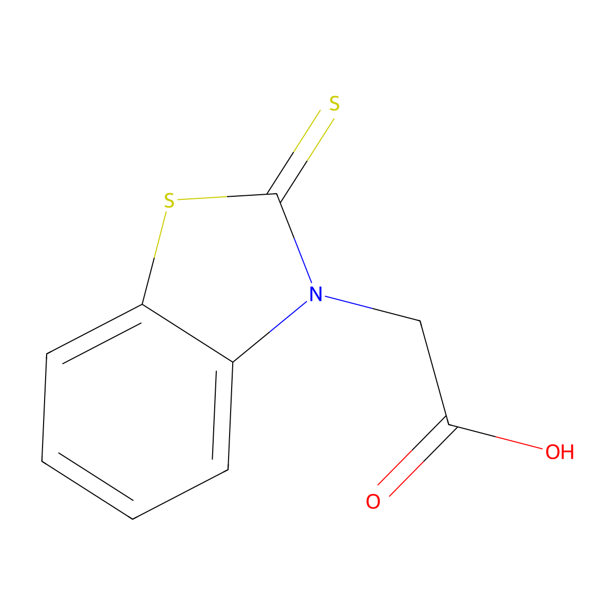 (2-thioxo-1,3-benzothiazol-3(2H)-yl)acetic acid molecular structure, CAS 59794-34-2