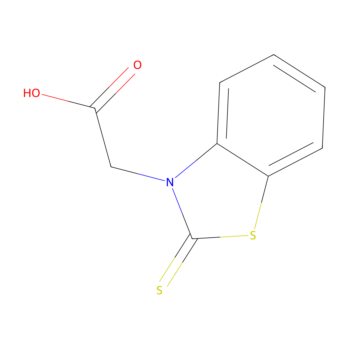 (2-thioxo-1,3-benzothiazol-3(2H)-yl)acetic acid molecular structure, CAS 59794-34-2