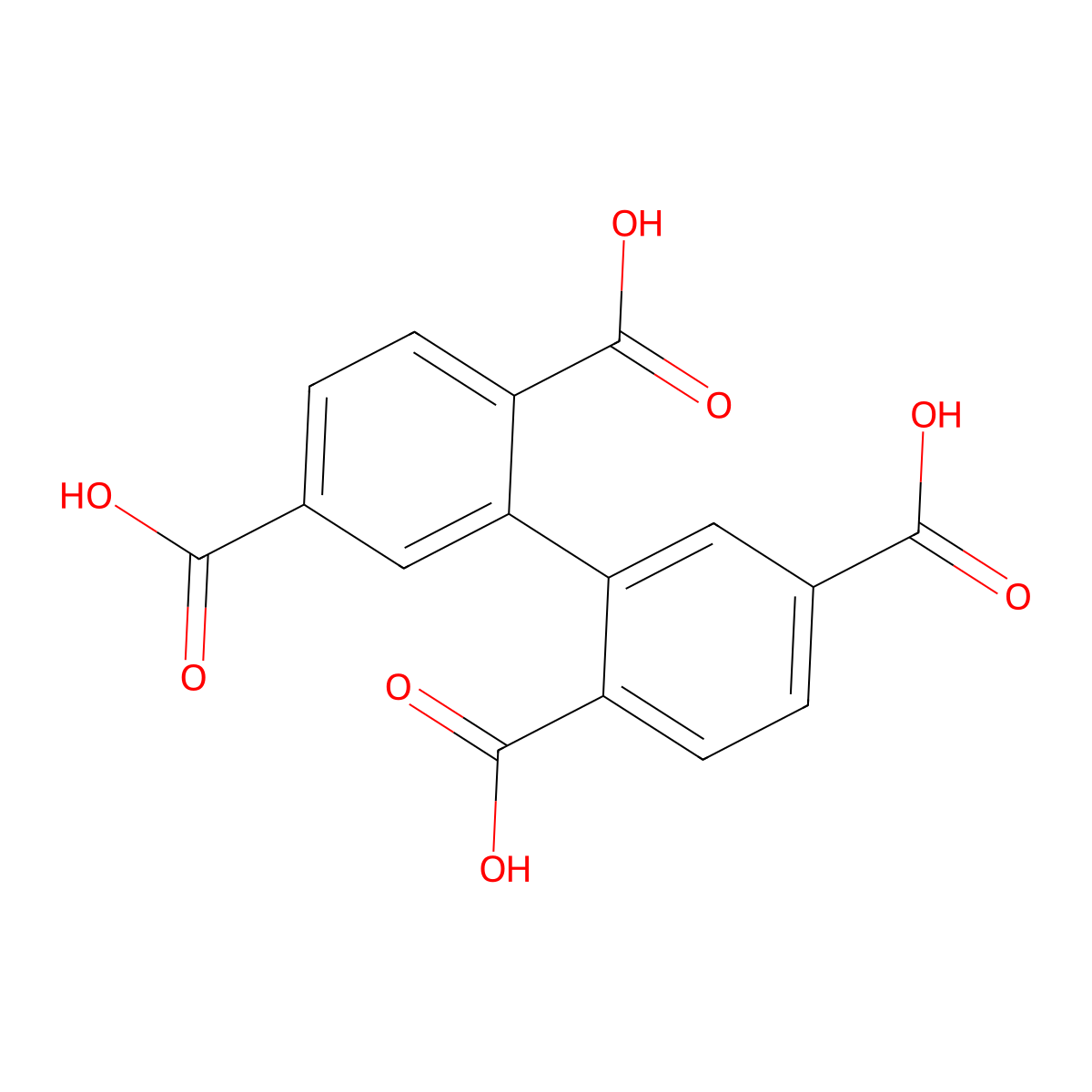 [1,1'-Biphenyl]-2,2',5,5'-tetracarboxylic acid molecular structure, CAS 59795-47-0
