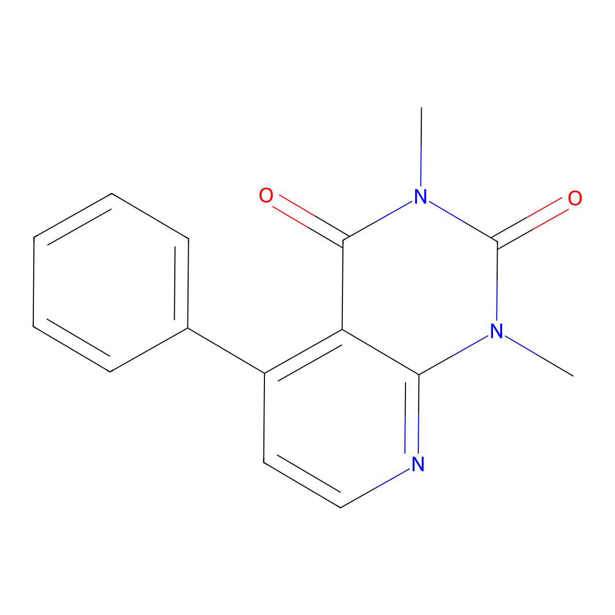 1,3-dimethyl-5-phenylpyrido[2,3-d]pyrimidine-2,4(1H,3H)-dione molecular structure, CAS 59797-01-2