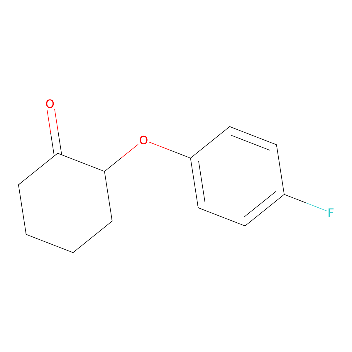 2-(4-Fluorophenoxy)cyclohexan-1-one molecular structure, CAS 59798-93-5