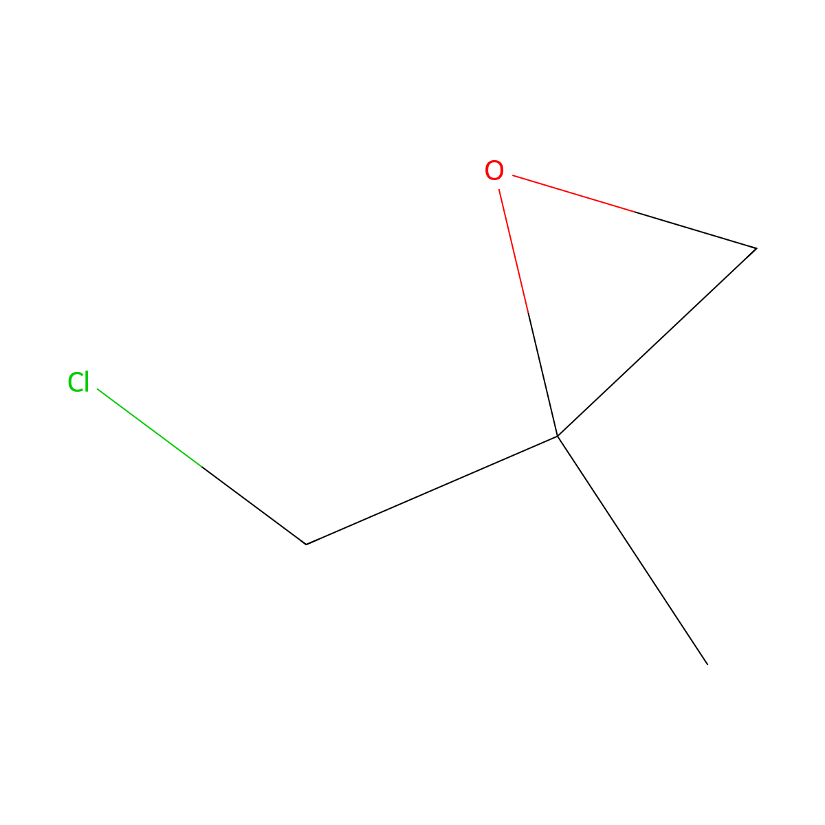 2-(Chloromethyl)-2-methyloxirane molecular structure, CAS 598-09-4