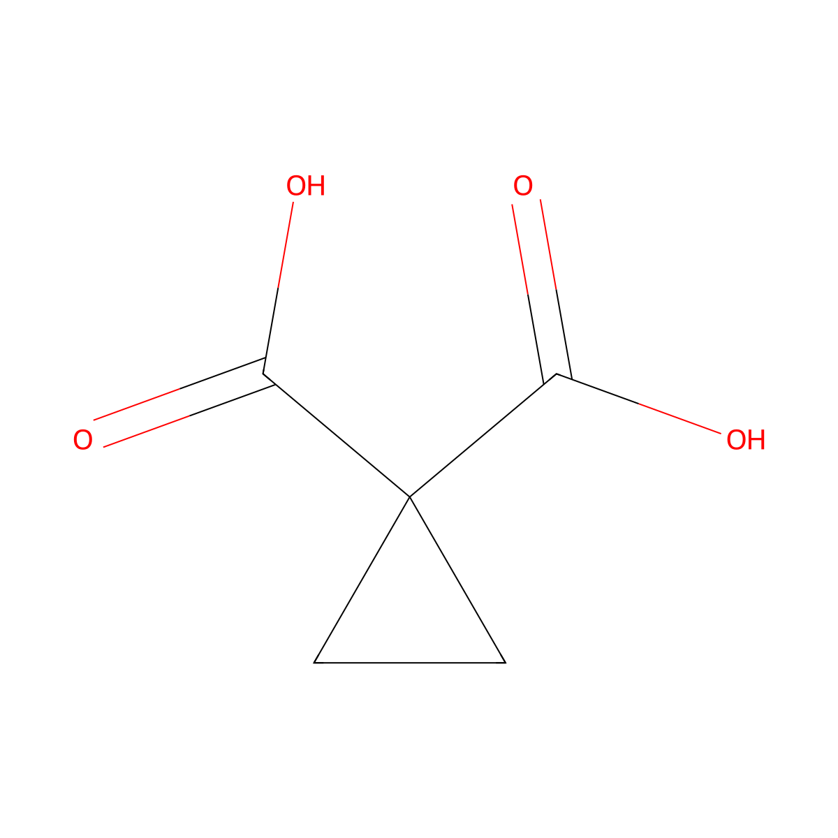 1,1-Cyclopropanedicarboxylic acid molecular structure, CAS 598-10-7