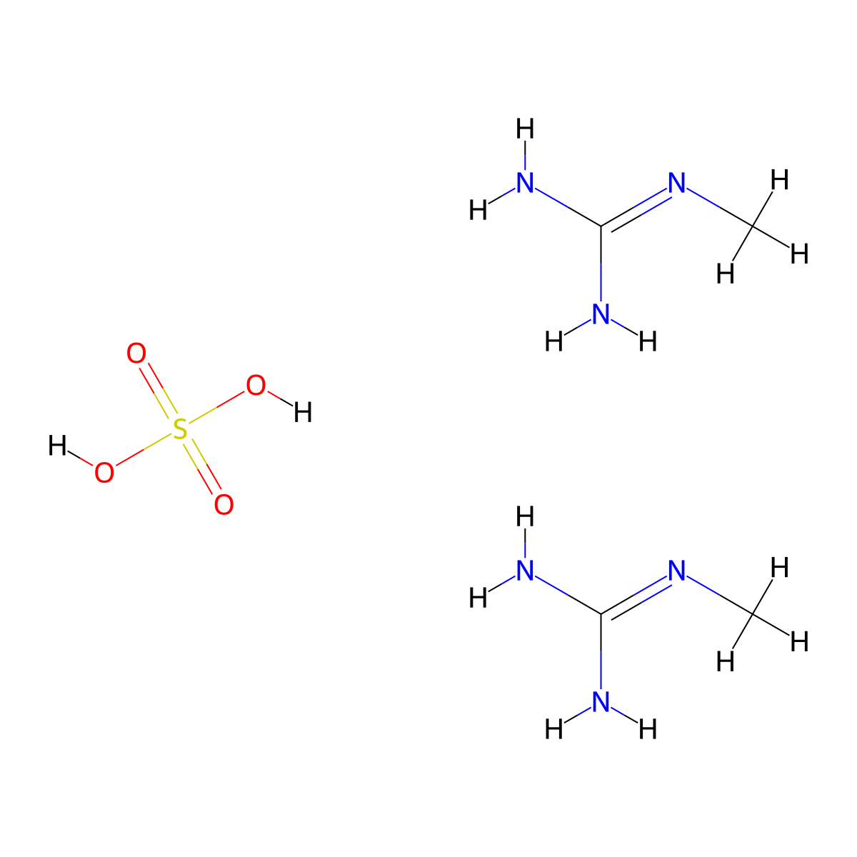 Guanidine, N-methyl-, sulfate (2:1) molecular structure, CAS 598-12-9